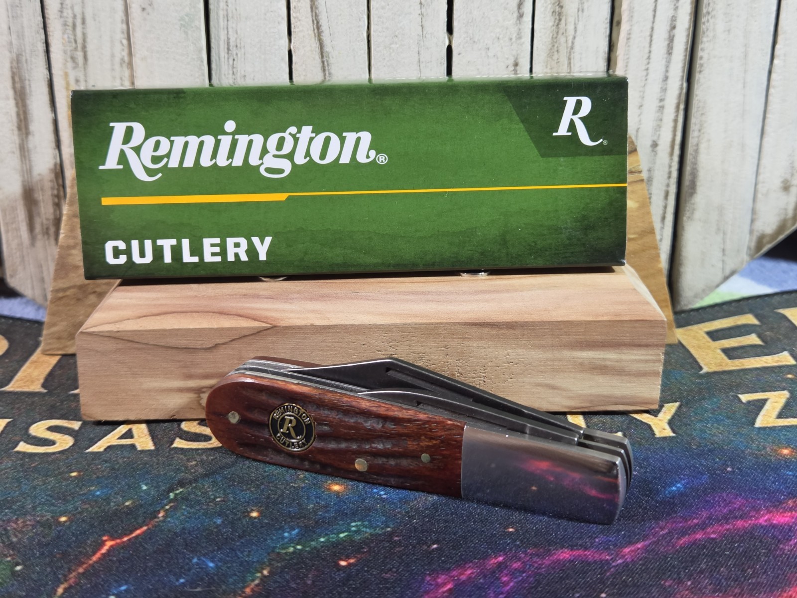 Remington Backwoods Barlow 3.5" Folding Knife Black Stonewashed Blades NIB