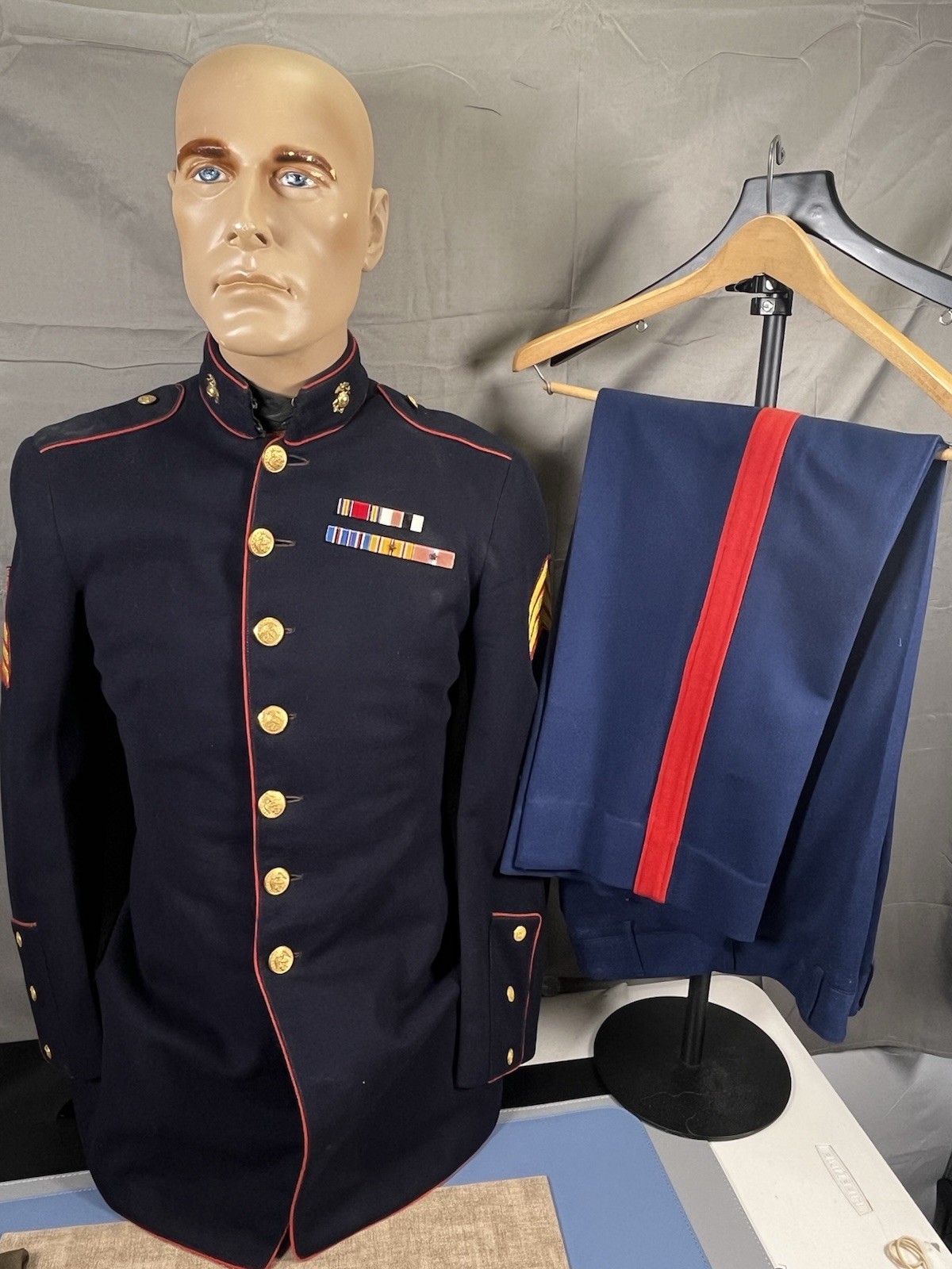 WWII USMC US Marine Corps Dress Blue Uniform Jacket & Pants Named