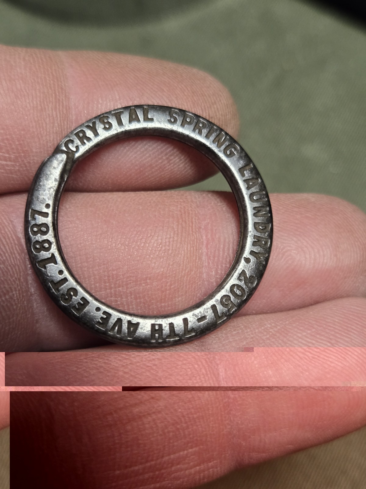 Rare Vintage 1920’s Austria Advertising Split Key Ring Crystal Spring Laundry NY Rare Vintage 1920’s Austria Advertising Split Key Ring Crystal Spring Laundry NY