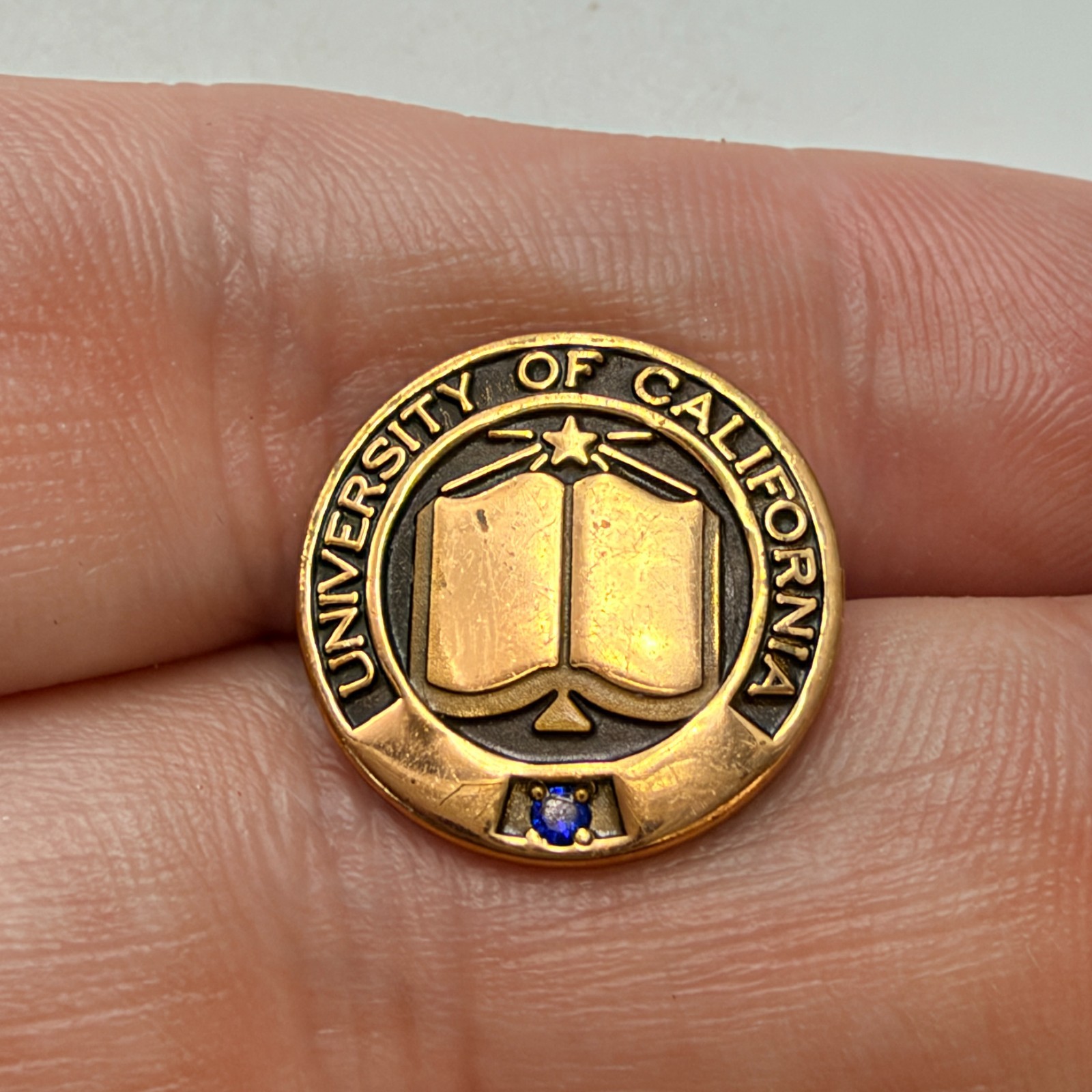 University Of California Lapel Pin Screw Back Blue Stone Employee Service University Of California Lapel Pin Screw Back Blue Stone Employee Service