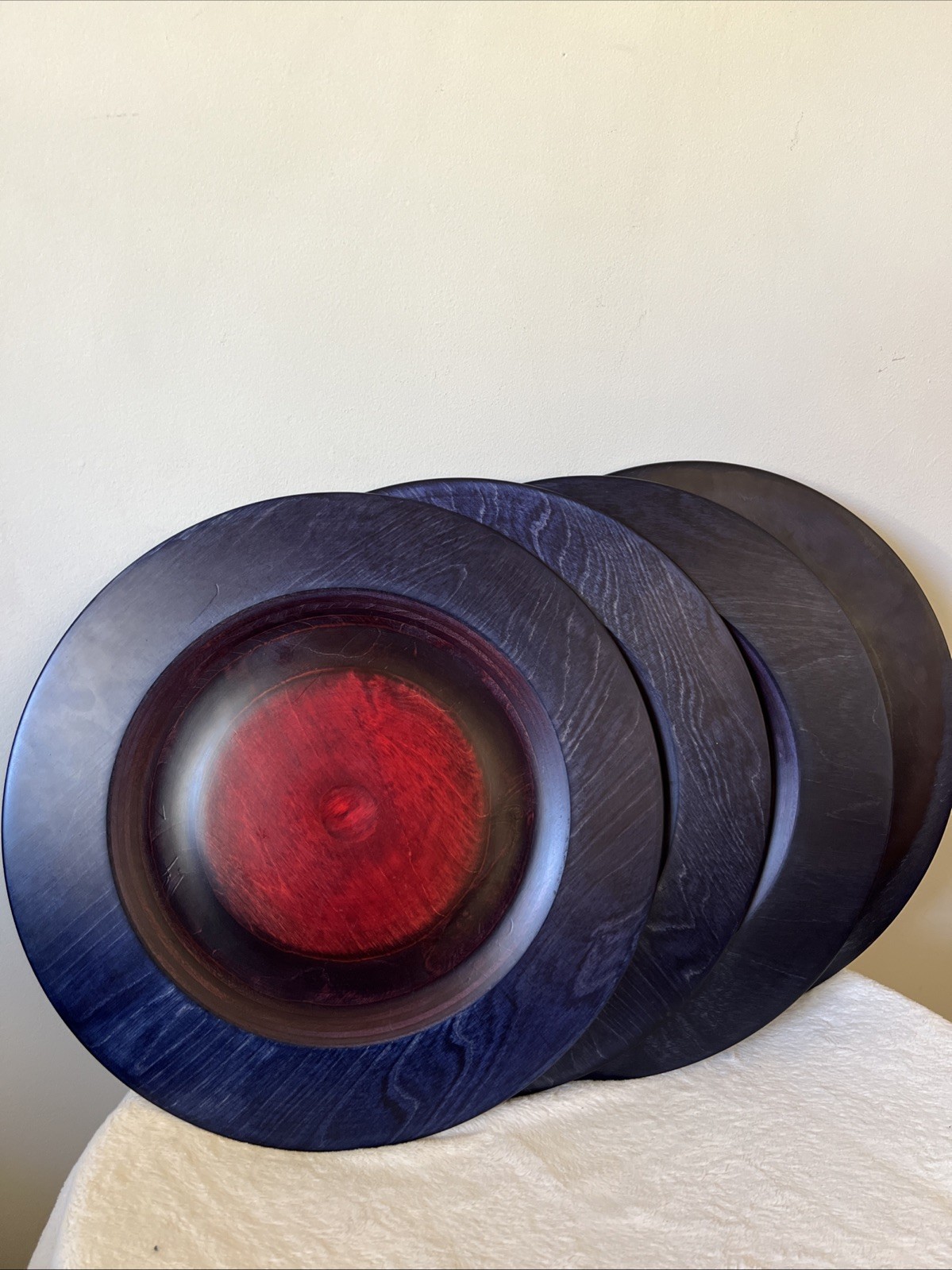 Vintage Tailio Design Finland MCM Wooden Charger Red Black Birch Scandinavian Vintage Tailio Design Finland MCM Wooden Charger Red Black Birch Scandinavian