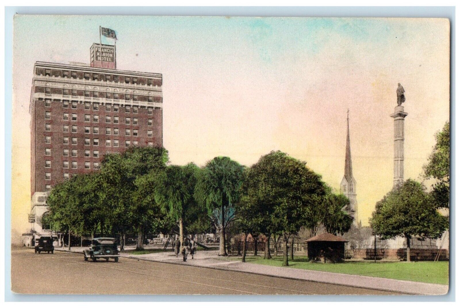 c1940 Francis Marion Hotel Marion Square Charleston South Carolina SC Postcard