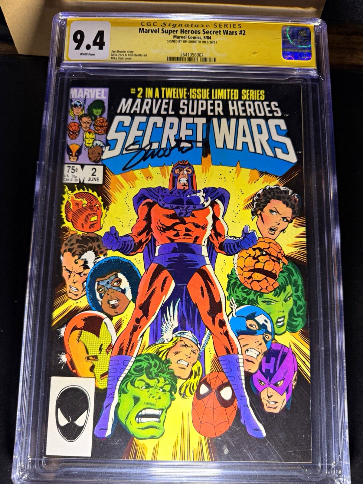 Marvel Secret Wars #2 (1984) CGC Signature Series 9.4 Signed Jim Shooter Marvel Secret Wars #2 (1984) CGC Signature Series 9.4 Signed Jim Shooter