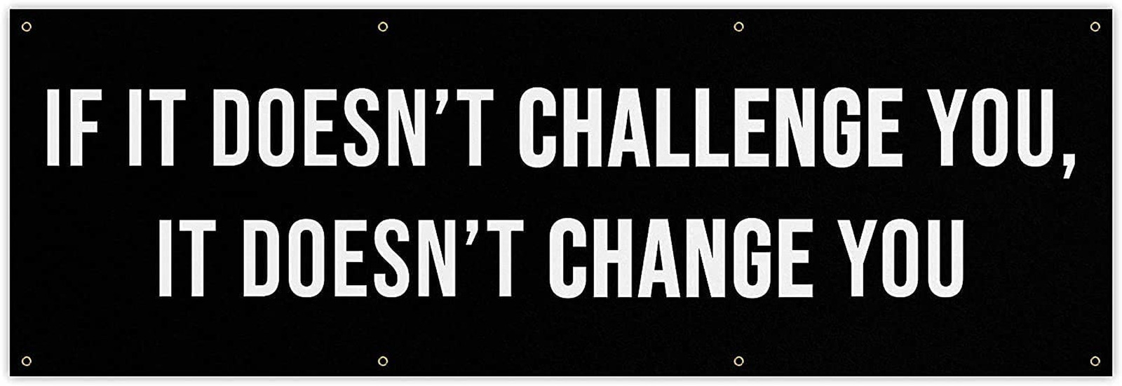 If It Doesn\'t Challenge Banner - Motivational Home Gym - Art (36 X 12 Inches)