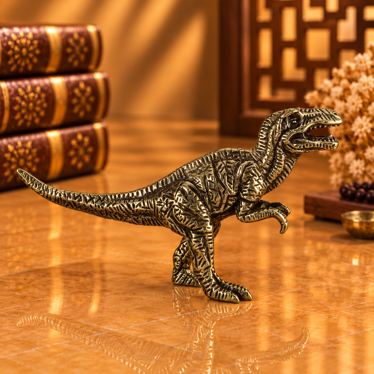 Solid Vintage Brass T-Rex Statue Tyrannosaurus Rex Dinosaur Gift Dino Figurine Solid Vintage Brass T-Rex Statue Tyrannosaurus Rex Dinosaur Gift Dino Figurine