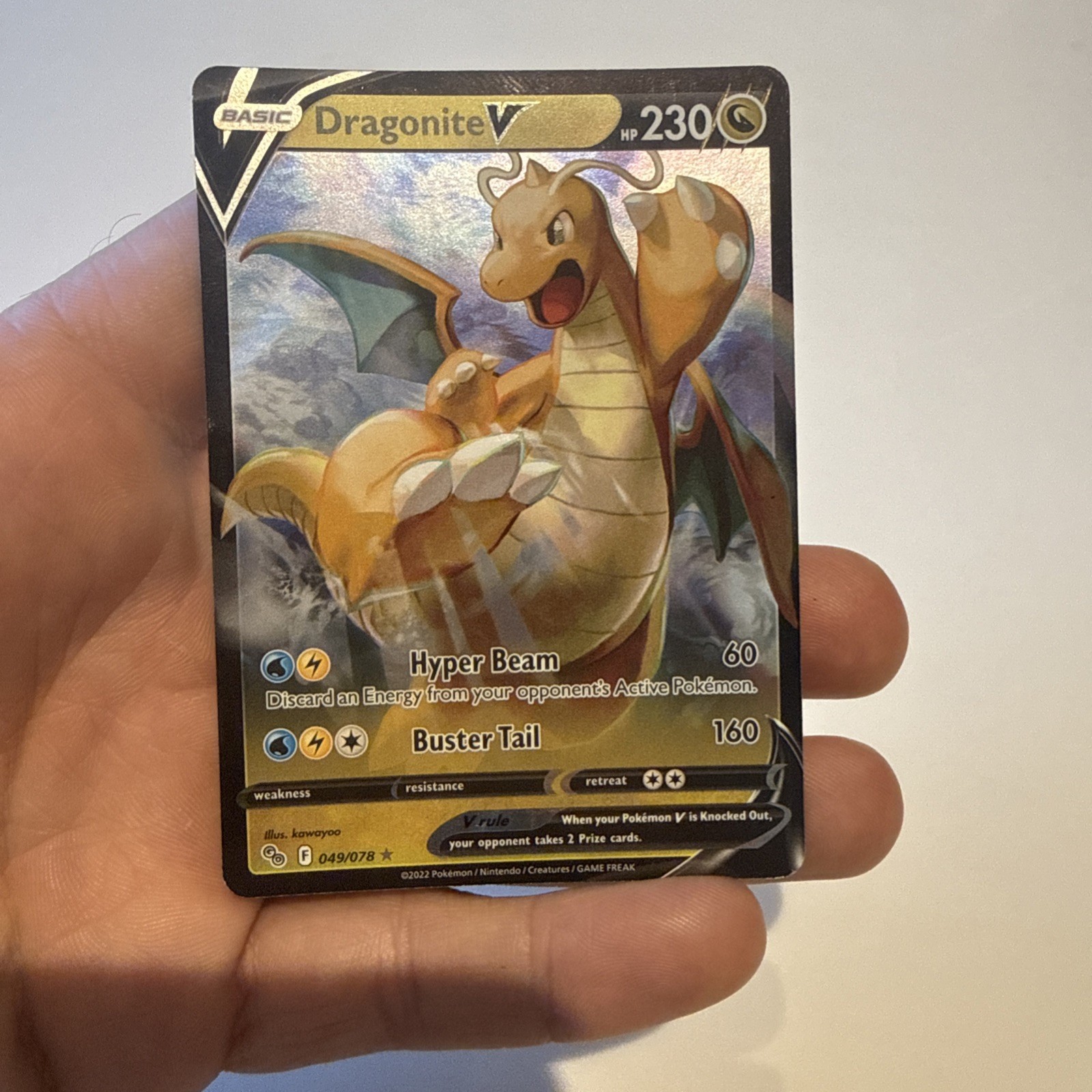 Pokemon Go Dragonite V Ultra Rare Card 49/78