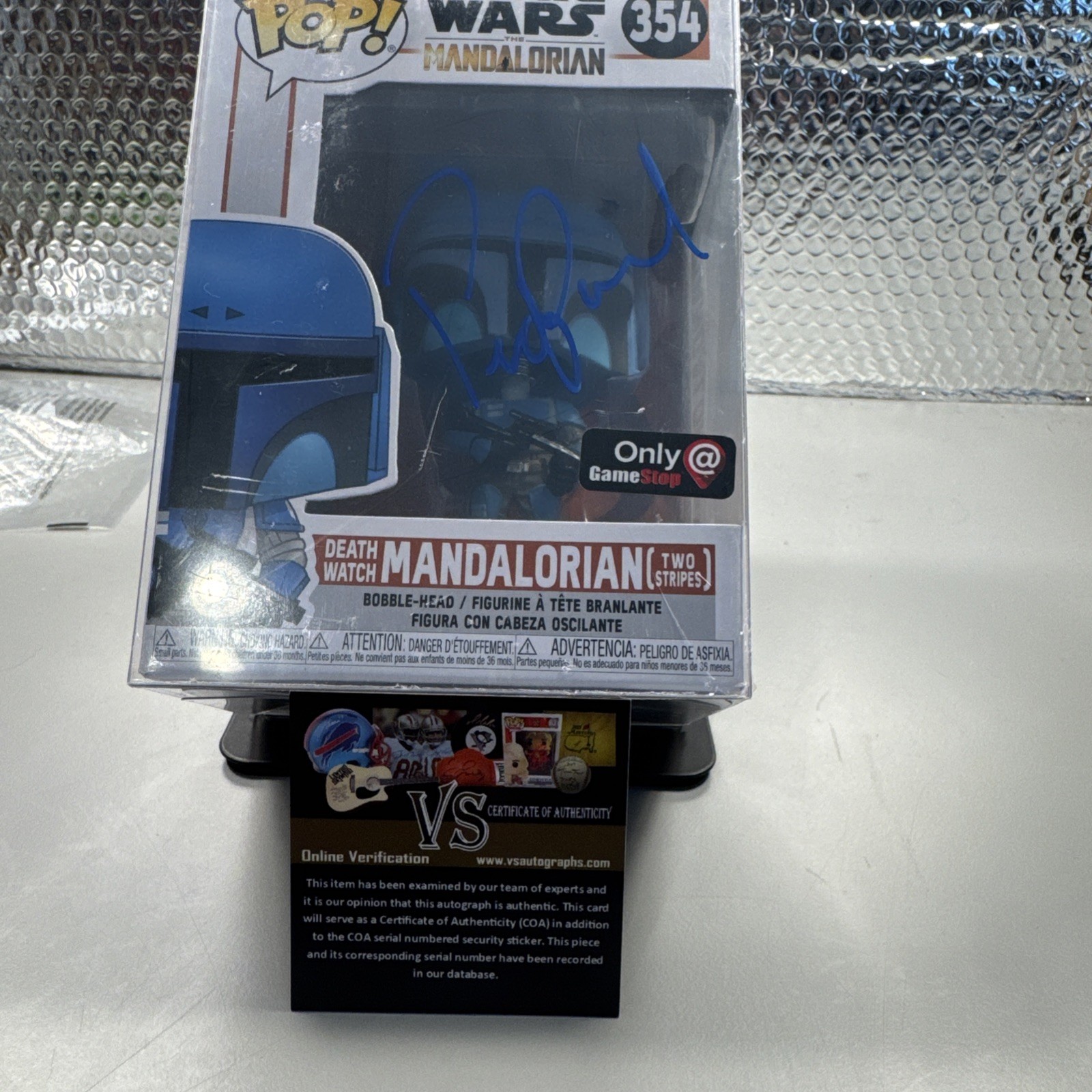 Signed By Pedro Pascal Star Wars Funko Pop 354 Death Watch Mandalorian 