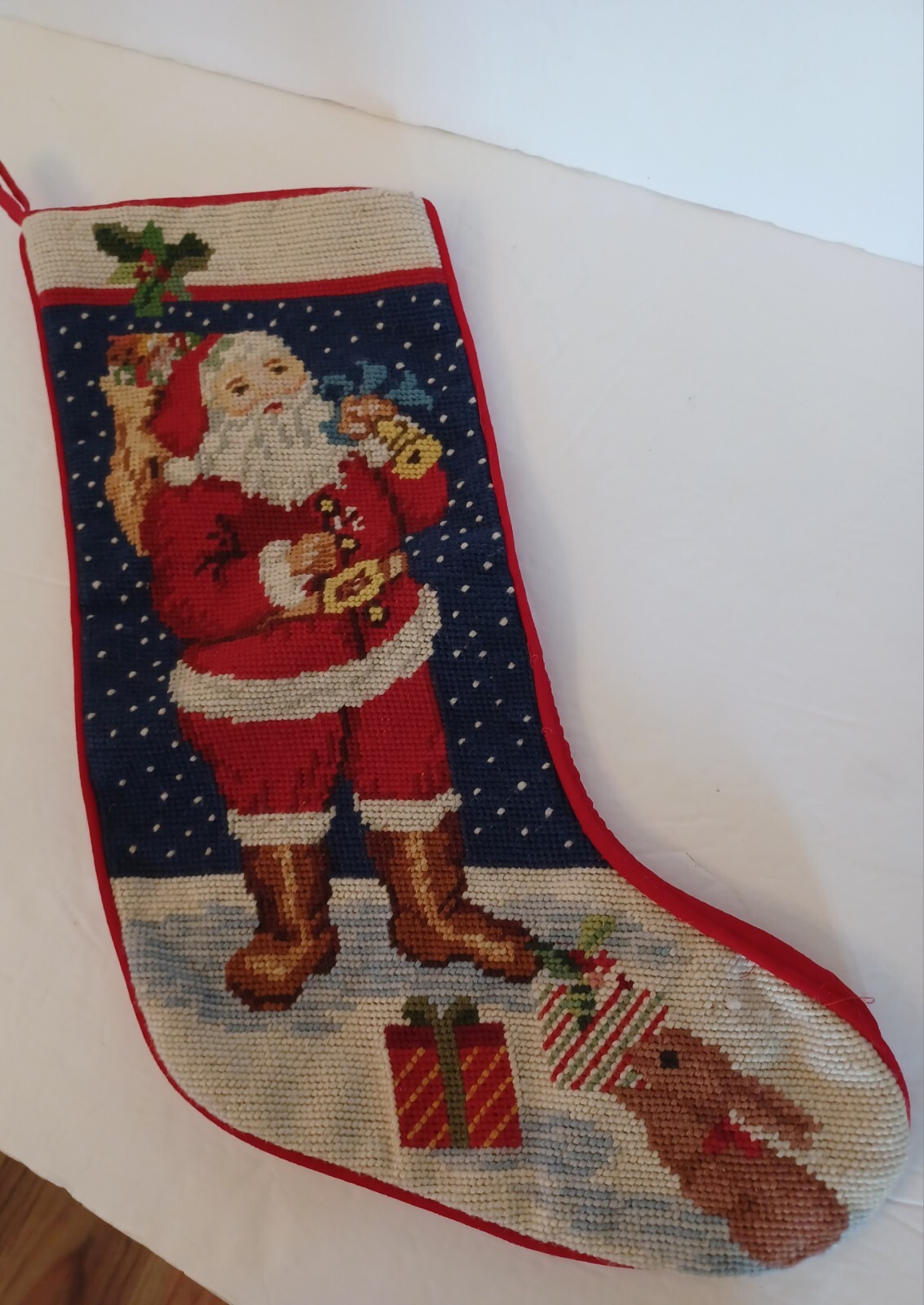 VTG 1991 Imperial Elegance Needlepoint Christmas Stocking VTG 1991 Imperial Elegance Needlepoint Christmas Stocking
