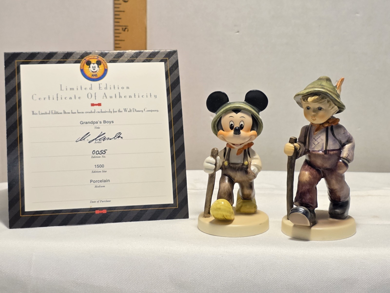 Disney Goebel Signed by Master Painter Grandpa's Boys Mickey Mouse LE 55/1500