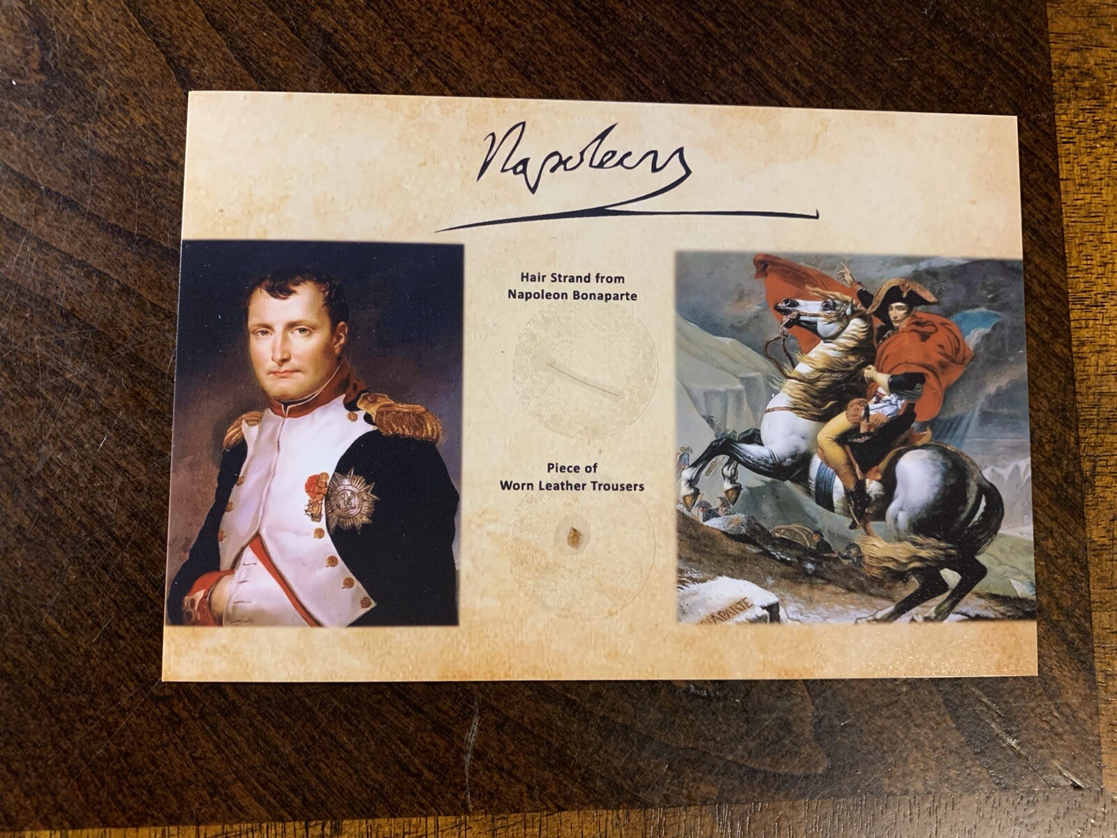 Napoleon Bonaparte Hair Strand Piece Speck Relic Worn Leather Trousers un signed Napoleon Bonaparte Hair Strand Piece Speck Relic Worn Leather Trousers un signed