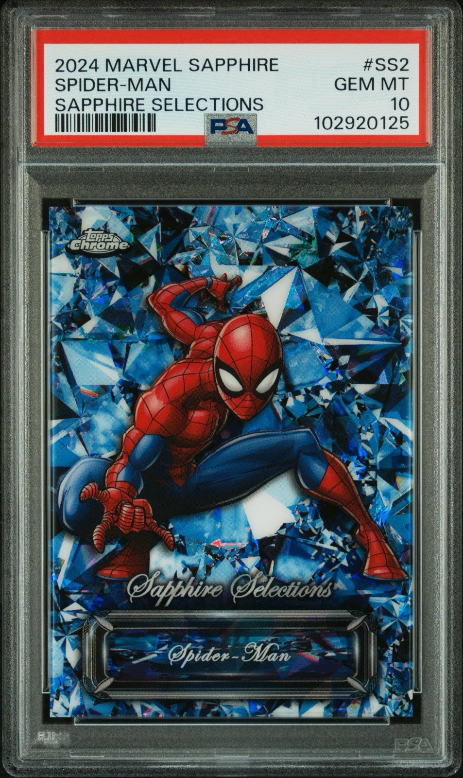 2024 Topps Chrome Sapphire Marvel Spider-Man Sapphire Selections SS-2 PSA 10 2024 Topps Chrome Sapphire Marvel Spider-Man Sapphire Selections SS-2 PSA 10