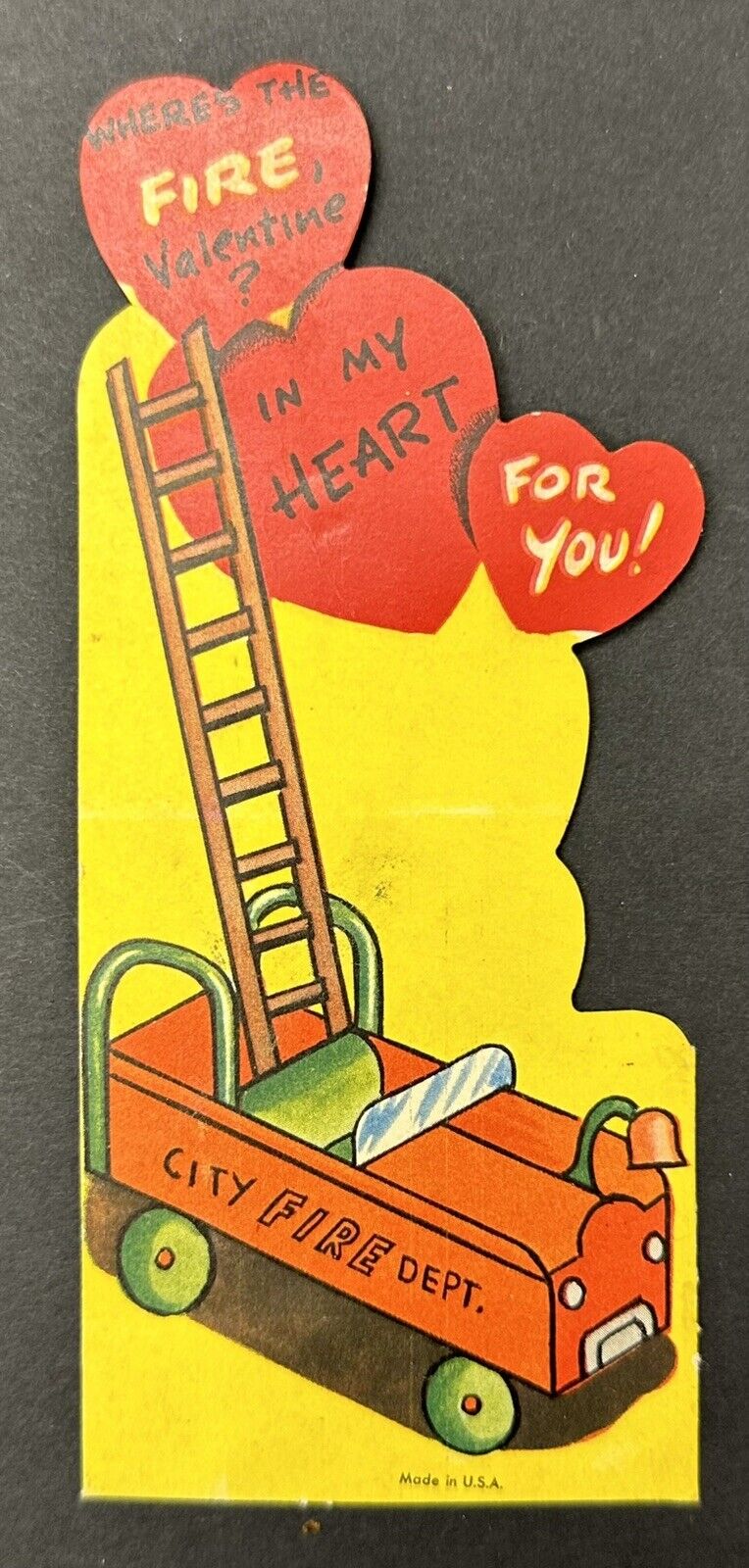 Vintage Where’s The Fire? Valentines Card In My Heart For You