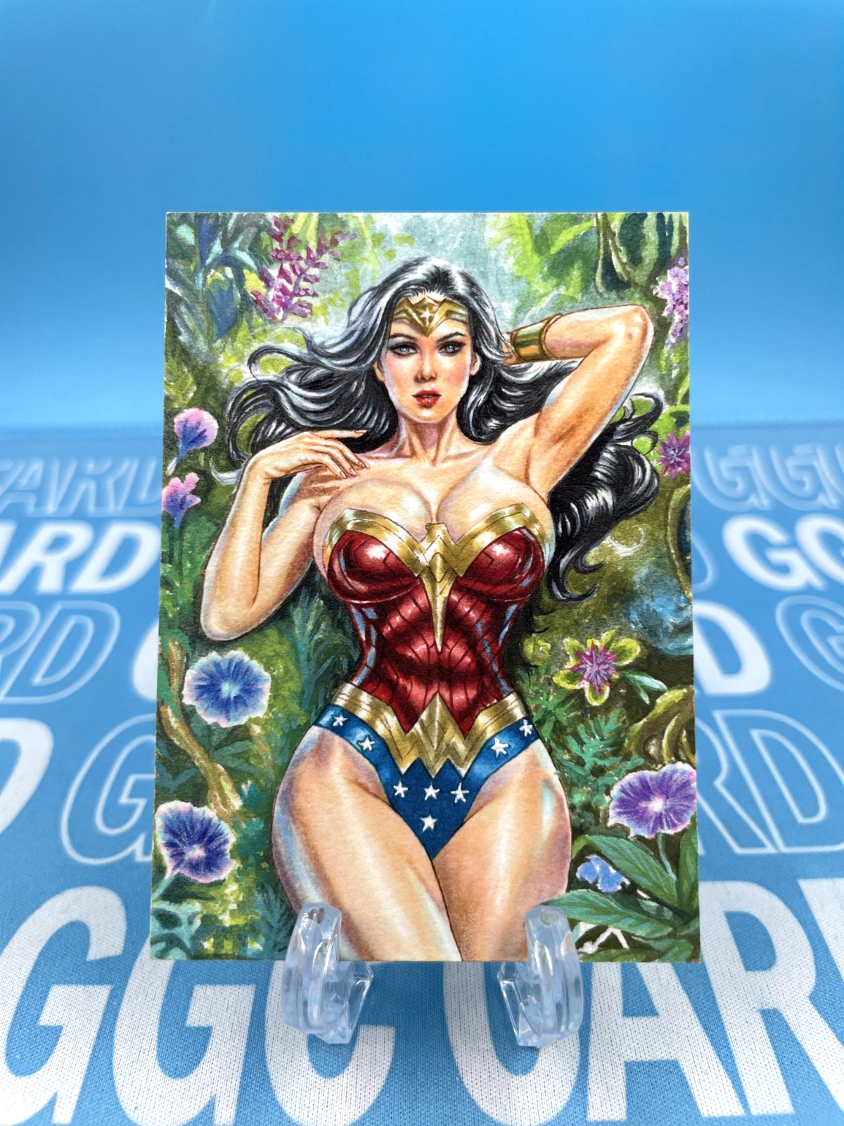 【Gold Card】GGC Studio Wonder Woman Custom Art Sketch Card 1/1 AUTO【Black light】 【Gold Card】GGC Studio Wonder Woman Custom Art Sketch Card 1/1 AUTO【Black light】