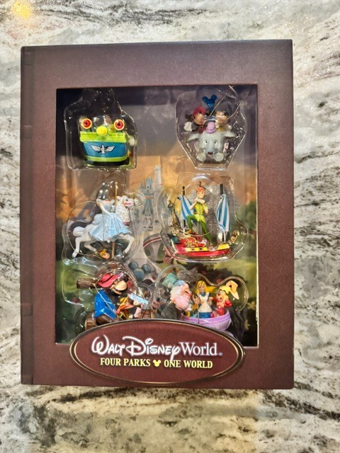 New Rare Walt Disney World Resort Four Parks One World Storybook Ornament Set New Rare Walt Disney World Resort Four Parks One World Storybook Ornament Set
