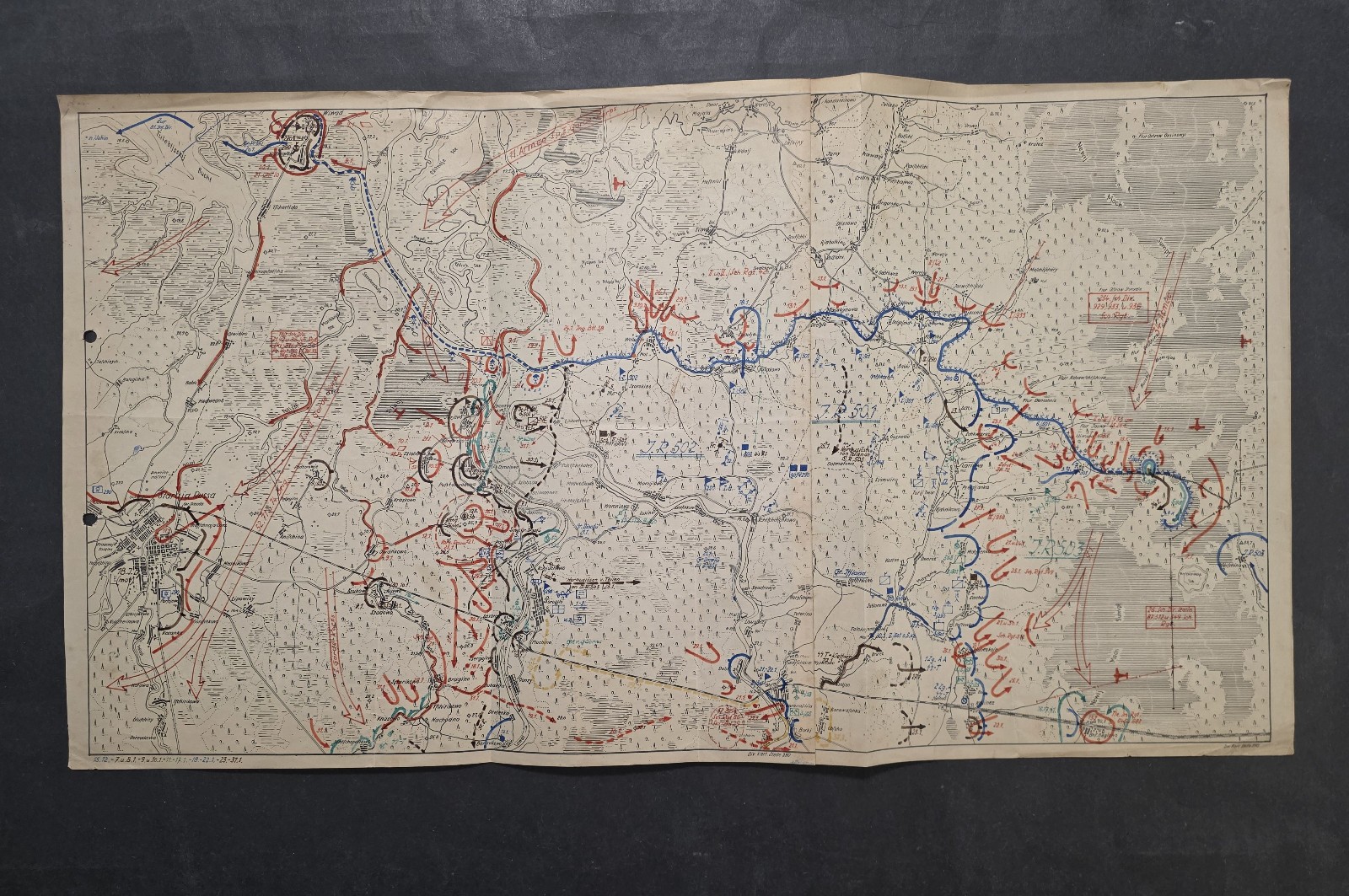 WOW RARE WWII German Staraja Russia Battle Map 1942 Hand Marked Eastern Front WOW RARE WWII German Staraja Russia Battle Map 1942 Hand Marked Eastern Front