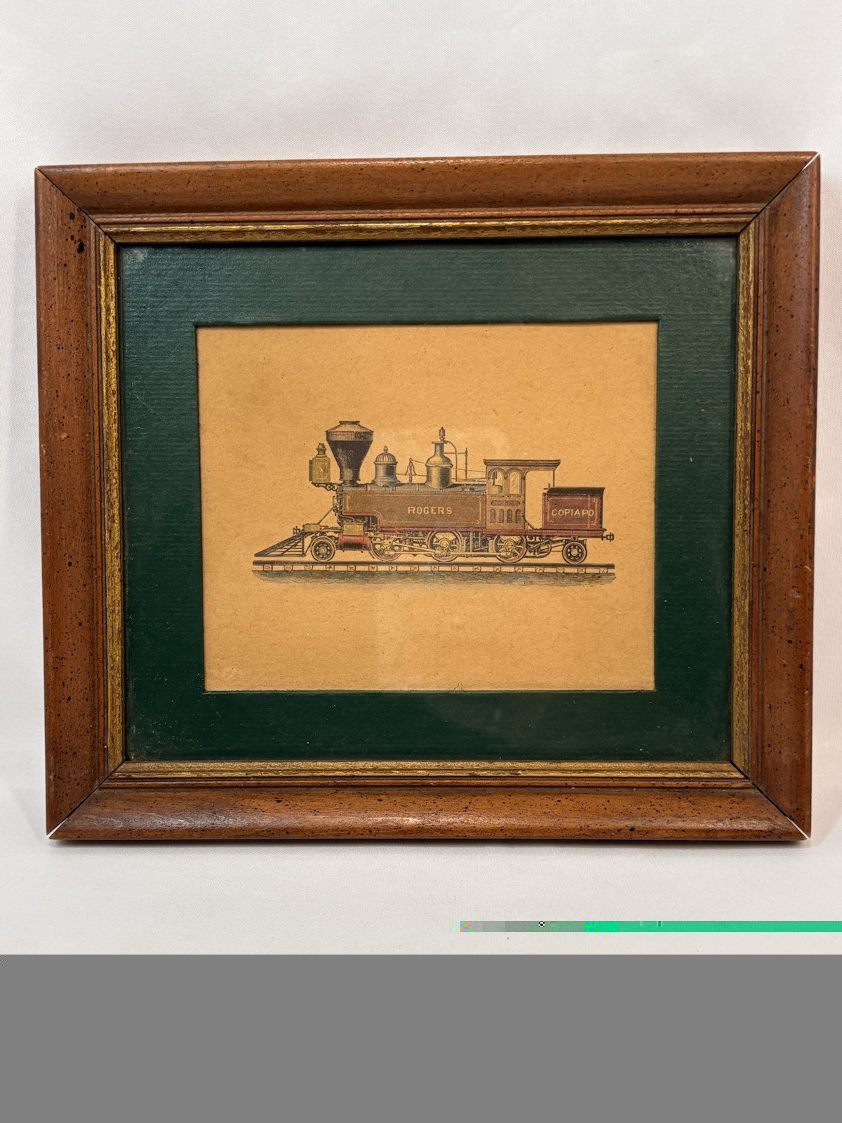 Vintage Framed Old Lithograph Locomotive Train Engine Car Man Cave 1960s Vintage Framed Old Lithograph Locomotive Train Engine Car Man Cave 1960s