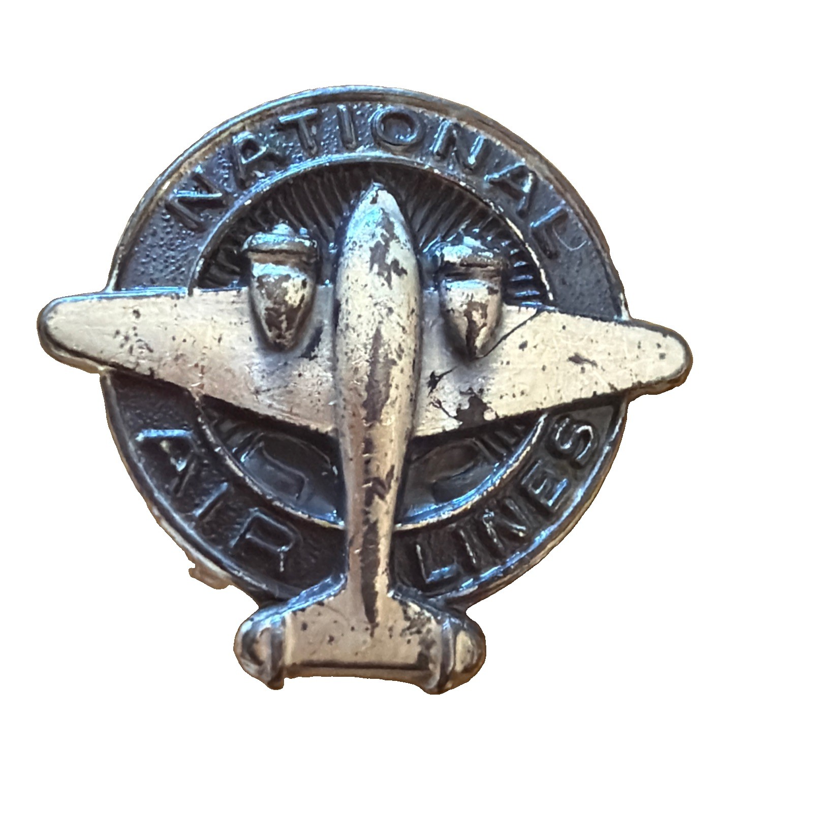 Vintage Silver National Airlines Service Award Lapel Pin Vintage Silver National Airlines Service Award Lapel Pin