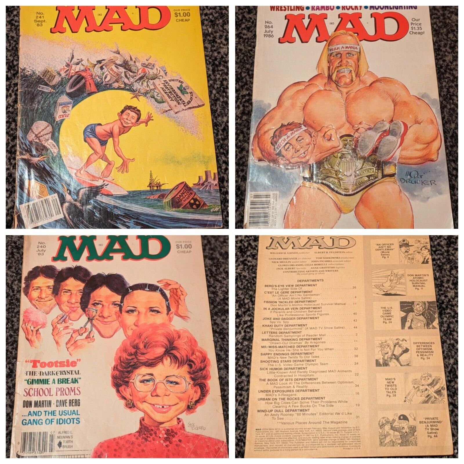 Lot of 4 Vintage '80s Mad Magazines (Read Description)