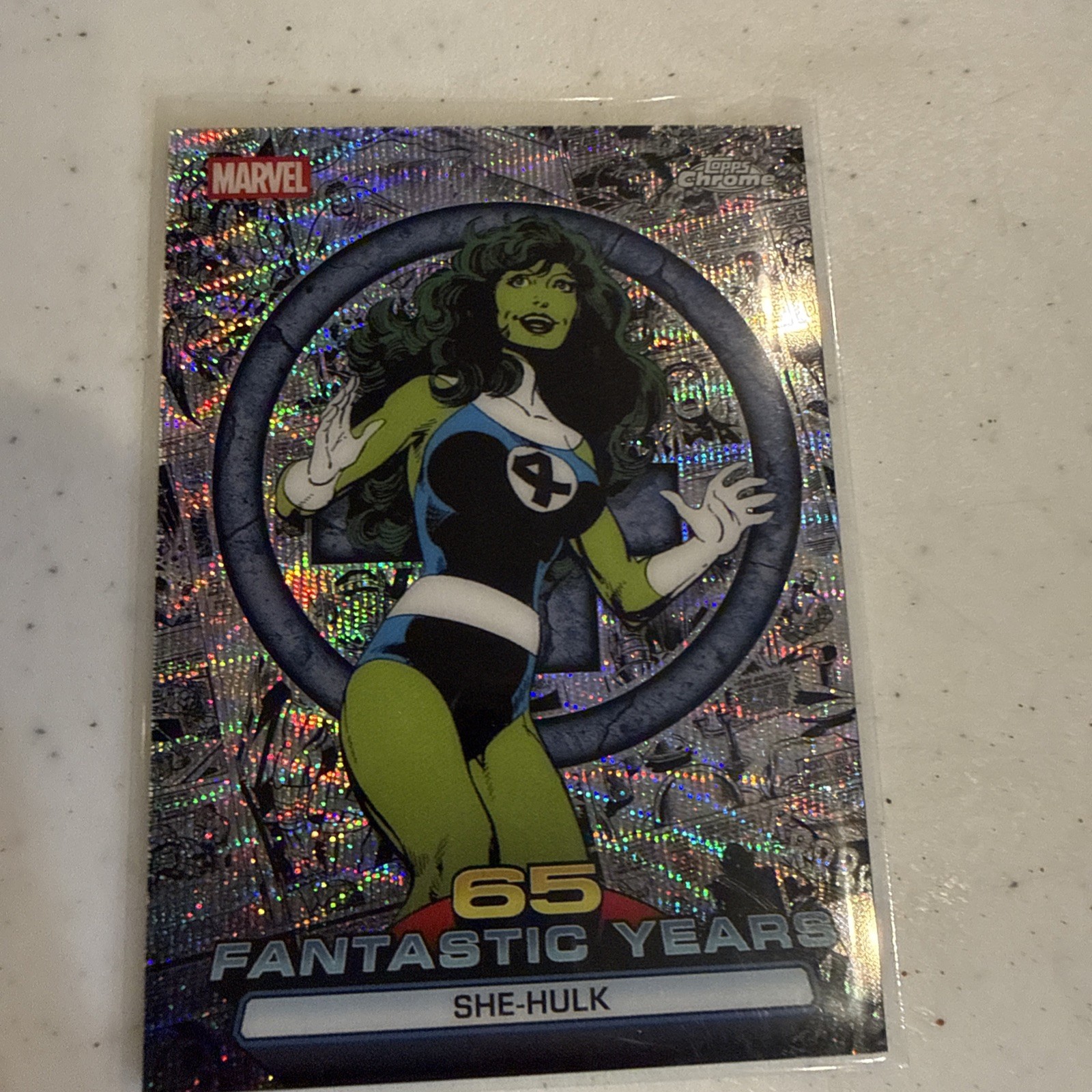 2026 Topps Chrome Marvel Fantastic Four 65 Years She Hulk #FY-10 2026 Topps Chrome Marvel Fantastic Four 65 Years She Hulk #FY-10