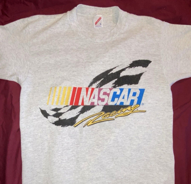 Vtg NASCAR RACING AP CHALLENGE T Shirt USA MADE SIngle Stitch MEN'S L SLIM 80s Vtg NASCAR RACING AP CHALLENGE T Shirt USA MADE SIngle Stitch MEN'S L SLIM 80s