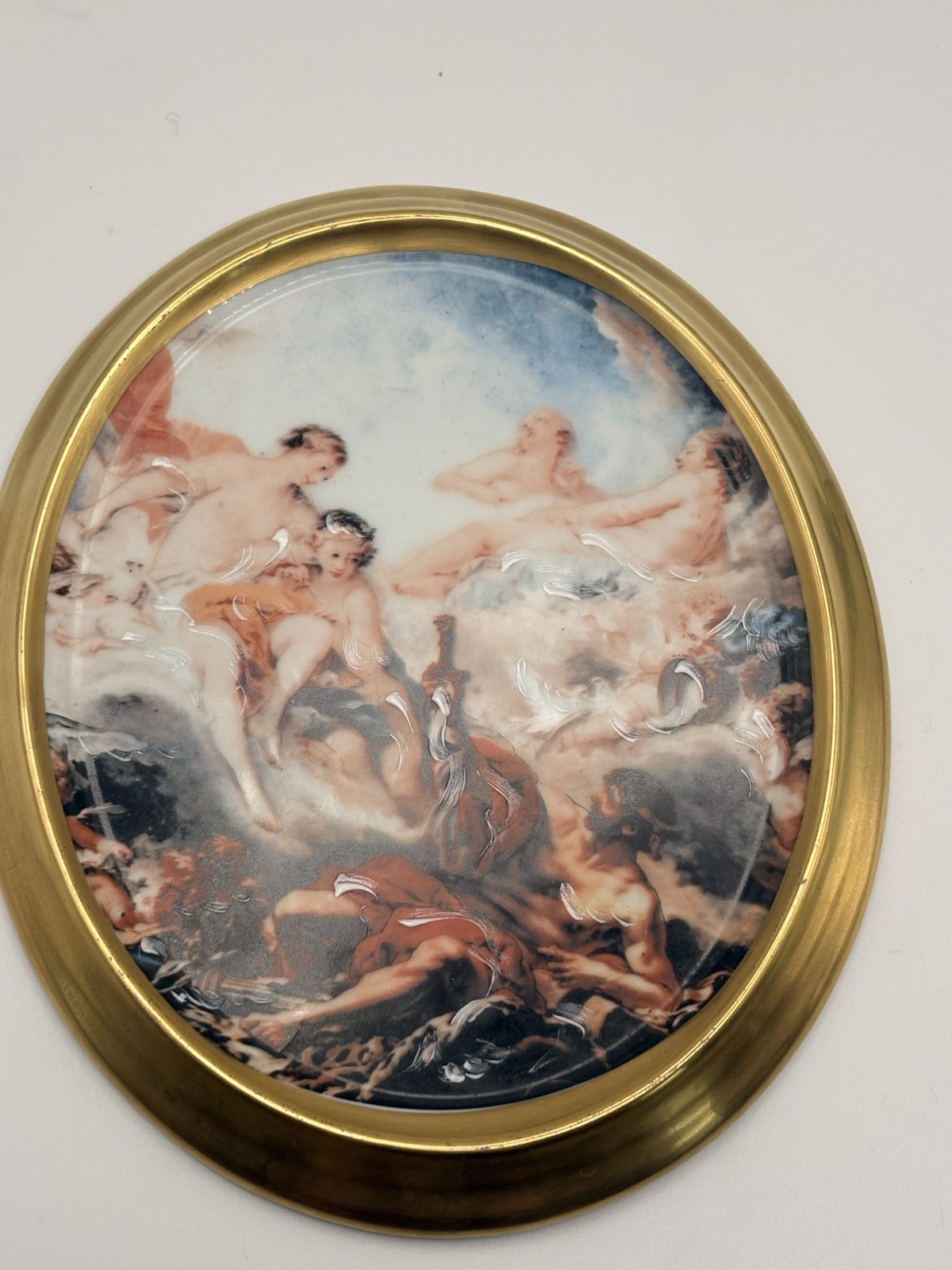 Vintage Limoges Claude Brachet Porcelain Wall Plaque Venus Vulcan After Boucher