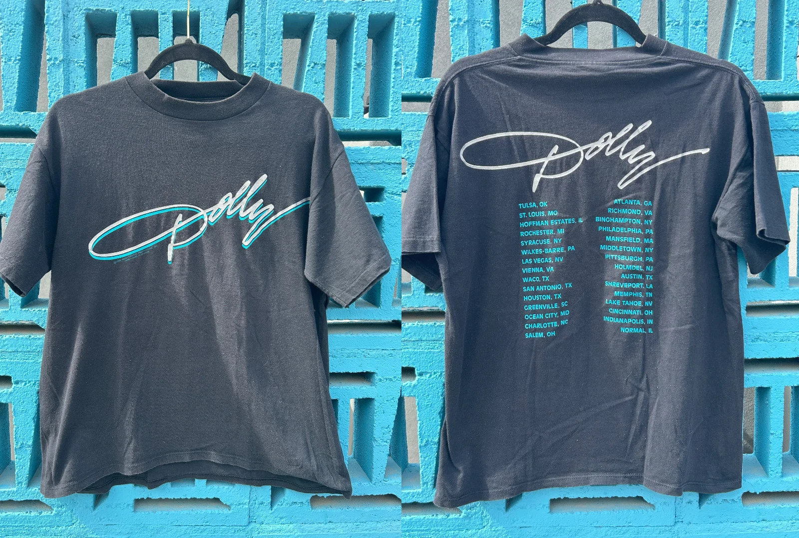 Vintage 1989 Dolly Parton Concert Tour Country Music Graphic Black T Shirt A208 Vintage 1989 Dolly Parton Concert Tour Country Music Graphic Black T Shirt A208