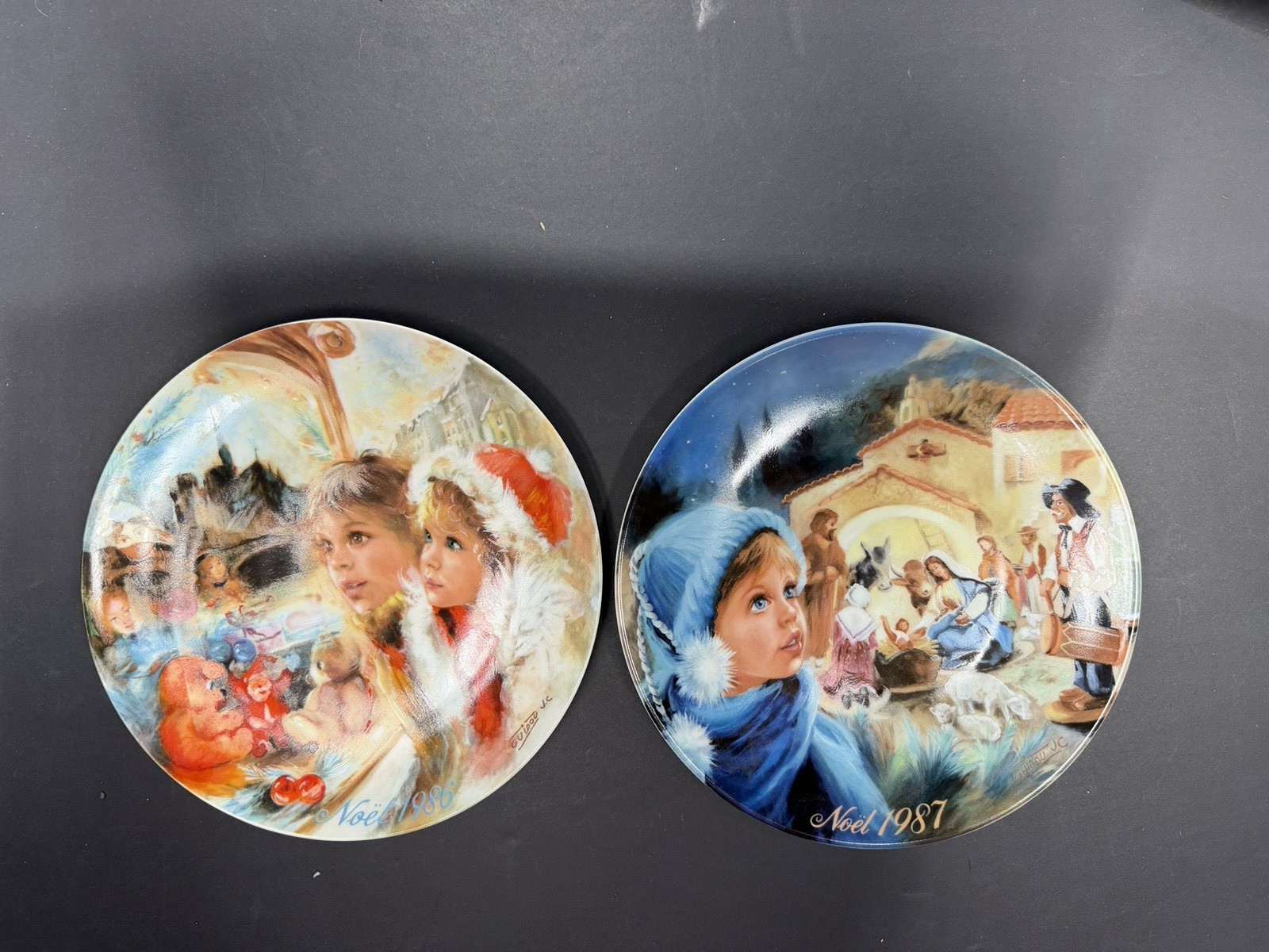 DArceau Limoges Christmas Plate Noel 1986 1987 Guidou Foam COA 8.5 DArceau Limoges Christmas Plate Noel 1986 1987 Guidou Foam COA 8.5