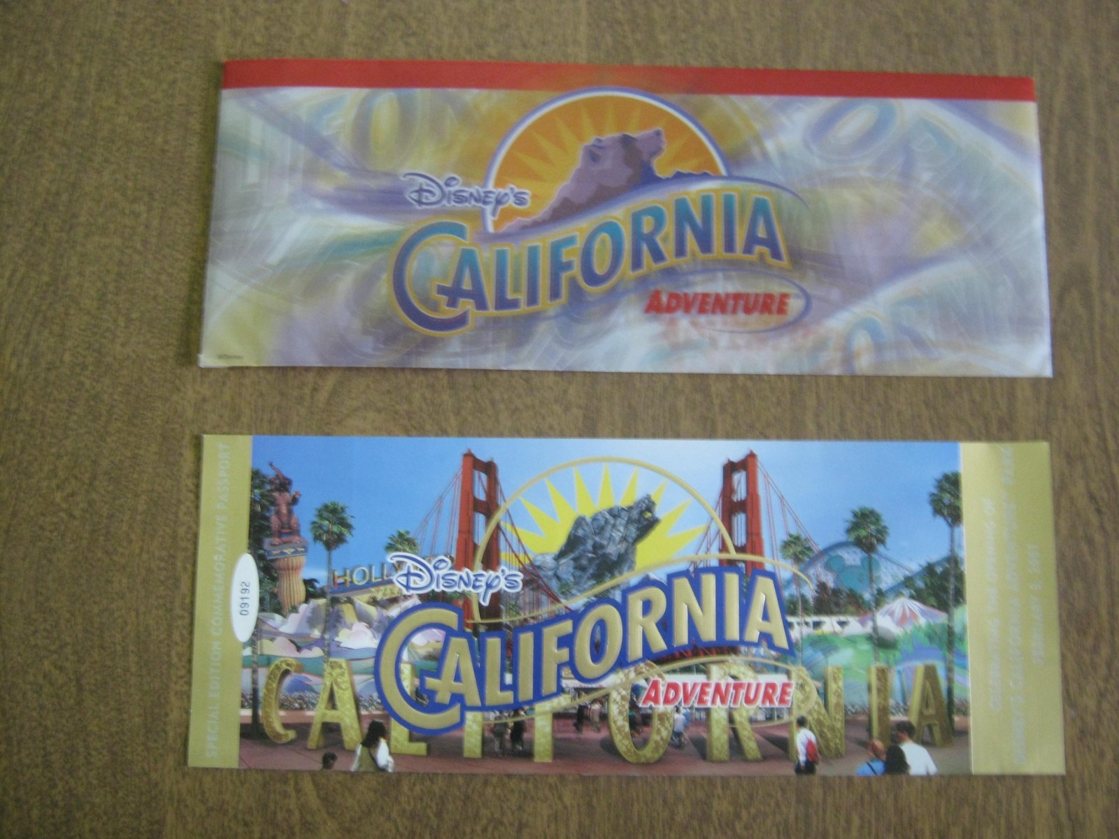 Disney California Adventure DCA Opening Day Commemorative Passport Ticket UNUSED