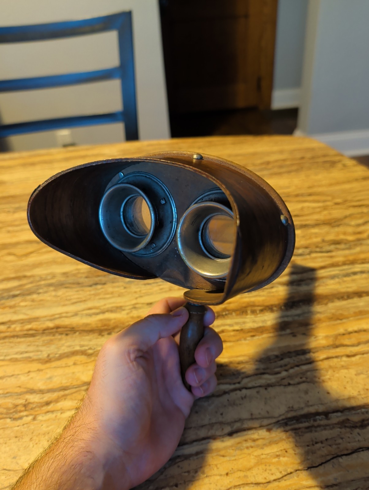 Rare Antique 1890's Stereo Graphoscope Handheld Stereo Viewer Wood Brass. Rare Antique 1890's Stereo Graphoscope Handheld Stereo Viewer Wood Brass.