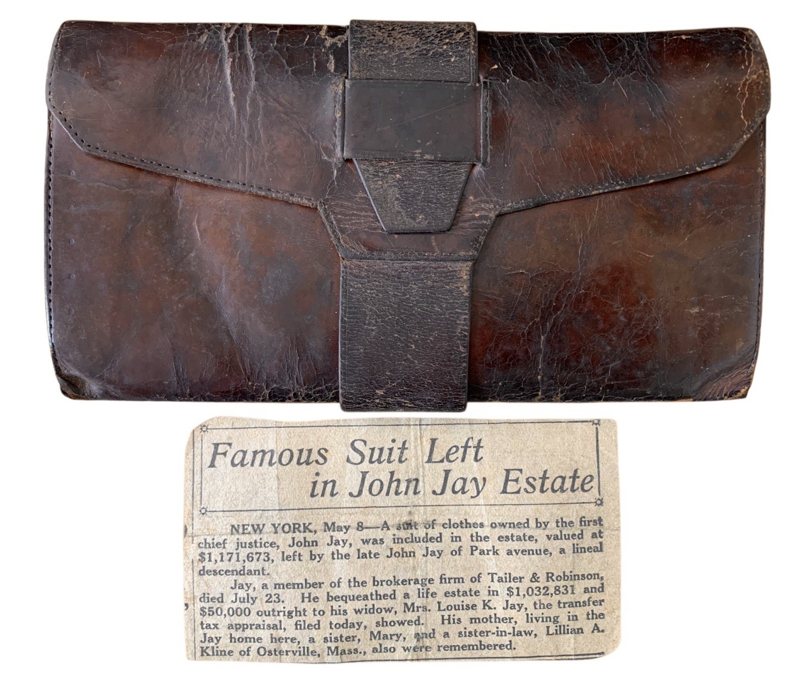 Antique 19th Century Folding Leather Wallet Billfold Men’s Pocketbook Jay Family Antique 19th Century Folding Leather Wallet Billfold Men’s Pocketbook Jay Family