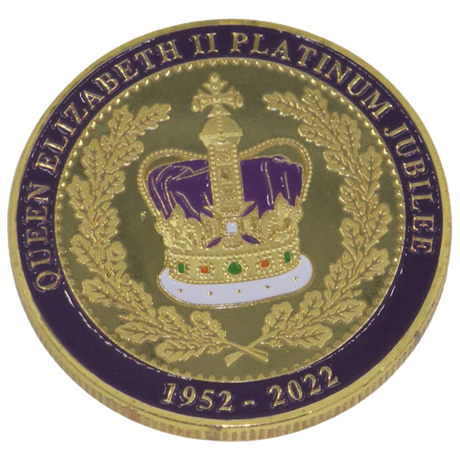 Commemorative Coin HM Queen Elizabeth II Platinum Jubilee (Purple/Gold)