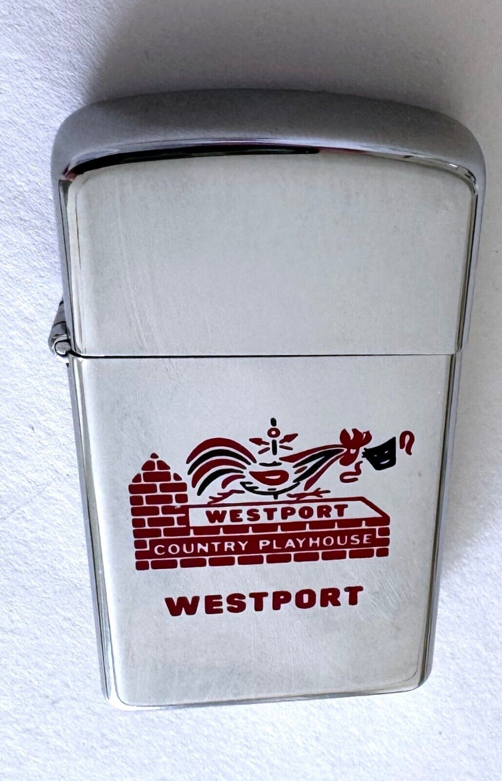 Vintage Polished Chrome Zippo Lighter 1975 Westport Country Playhouse