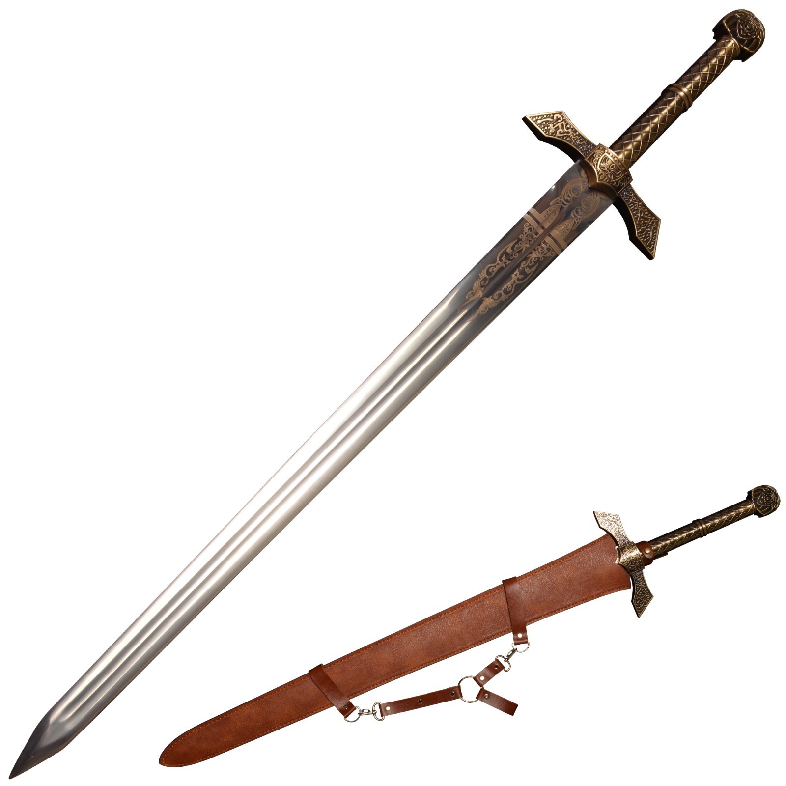 42in Large sword of the Lost Kingdom Knight/Sharp/Stainless steel/Leather sheath 42in Large sword of the Lost Kingdom Knight/Sharp/Stainless steel/Leather sheath