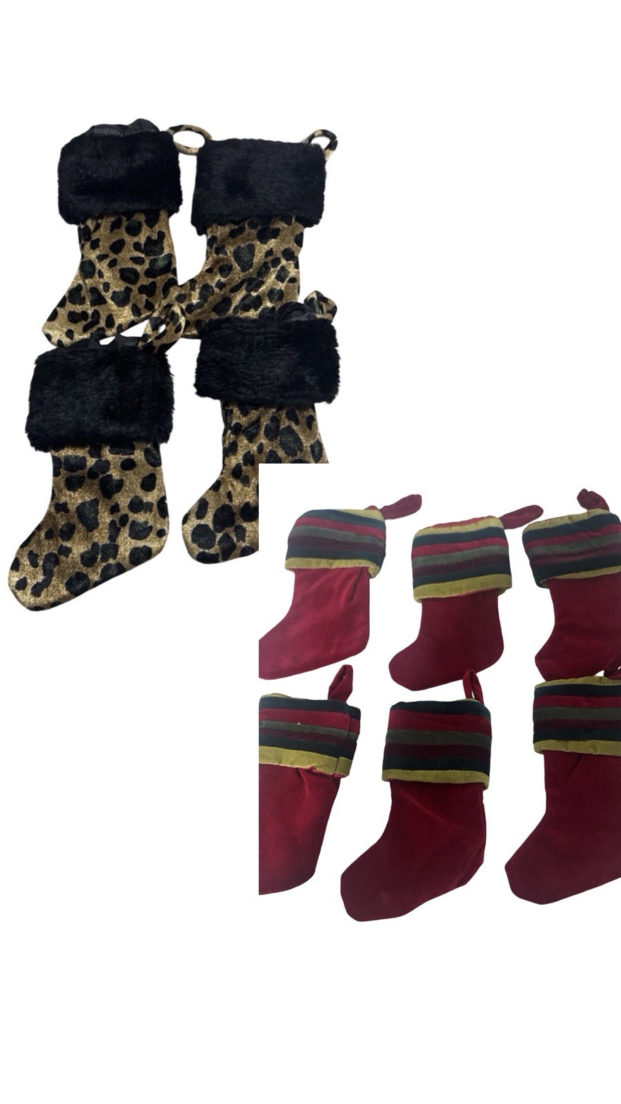 Lot of 10 Vintage Mini Velvet Christmas Stocking Ornaments Lot of 10 Vintage Mini Velvet Christmas Stocking Ornaments