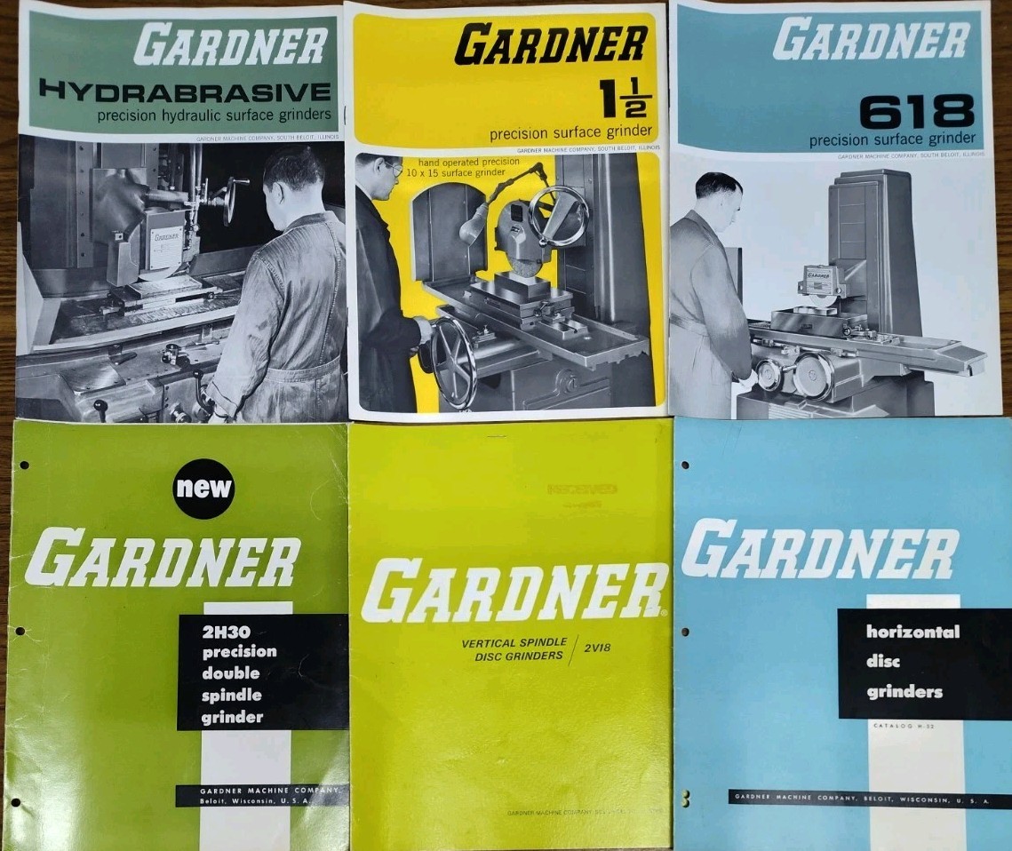 Gardner Machine Co., WI Precision Grinder Brochure Bulletins Catalog Lot Gardner Machine Co., WI Precision Grinder Brochure Bulletins Catalog Lot
