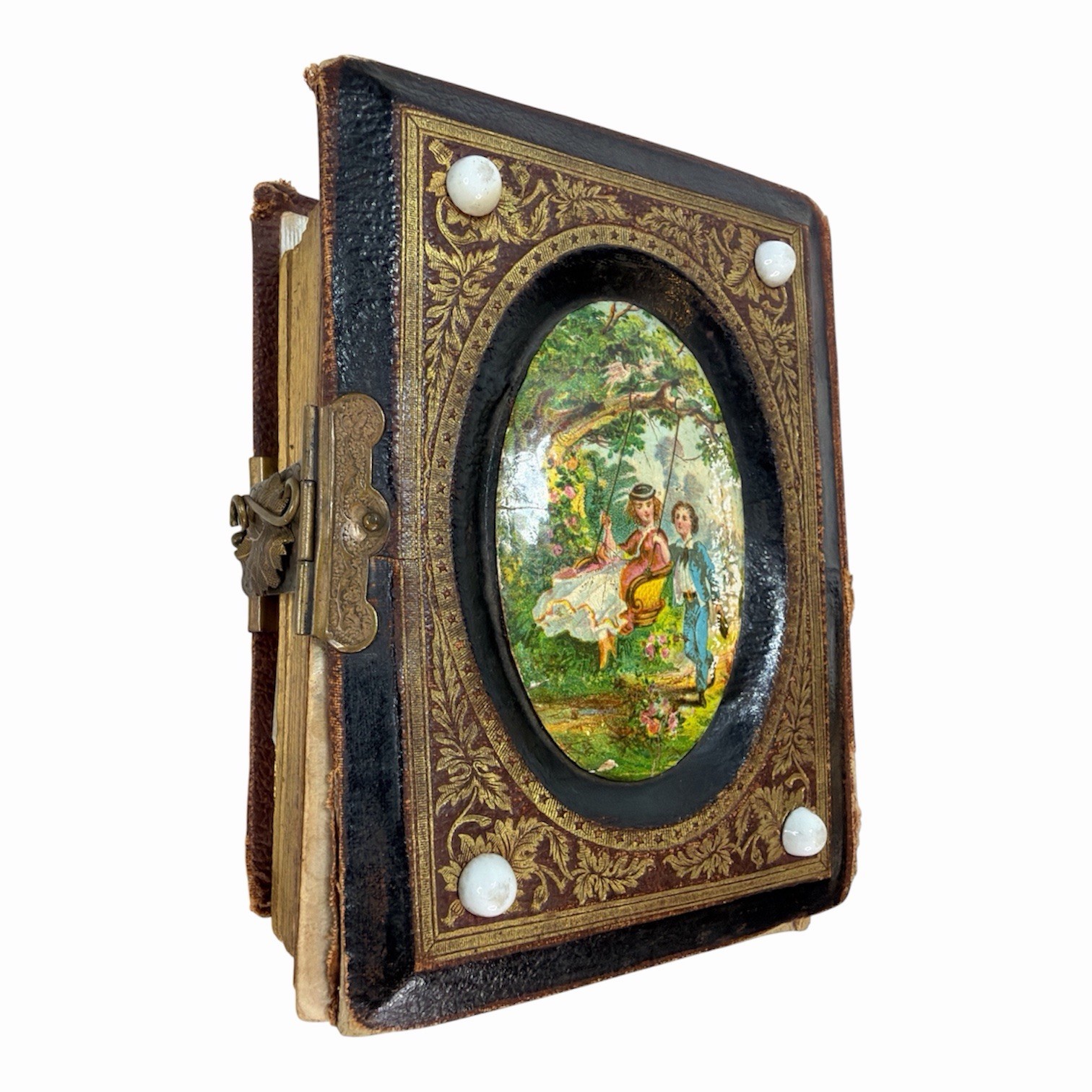 Antique Victorian Photo Album with Photos Circa 1870