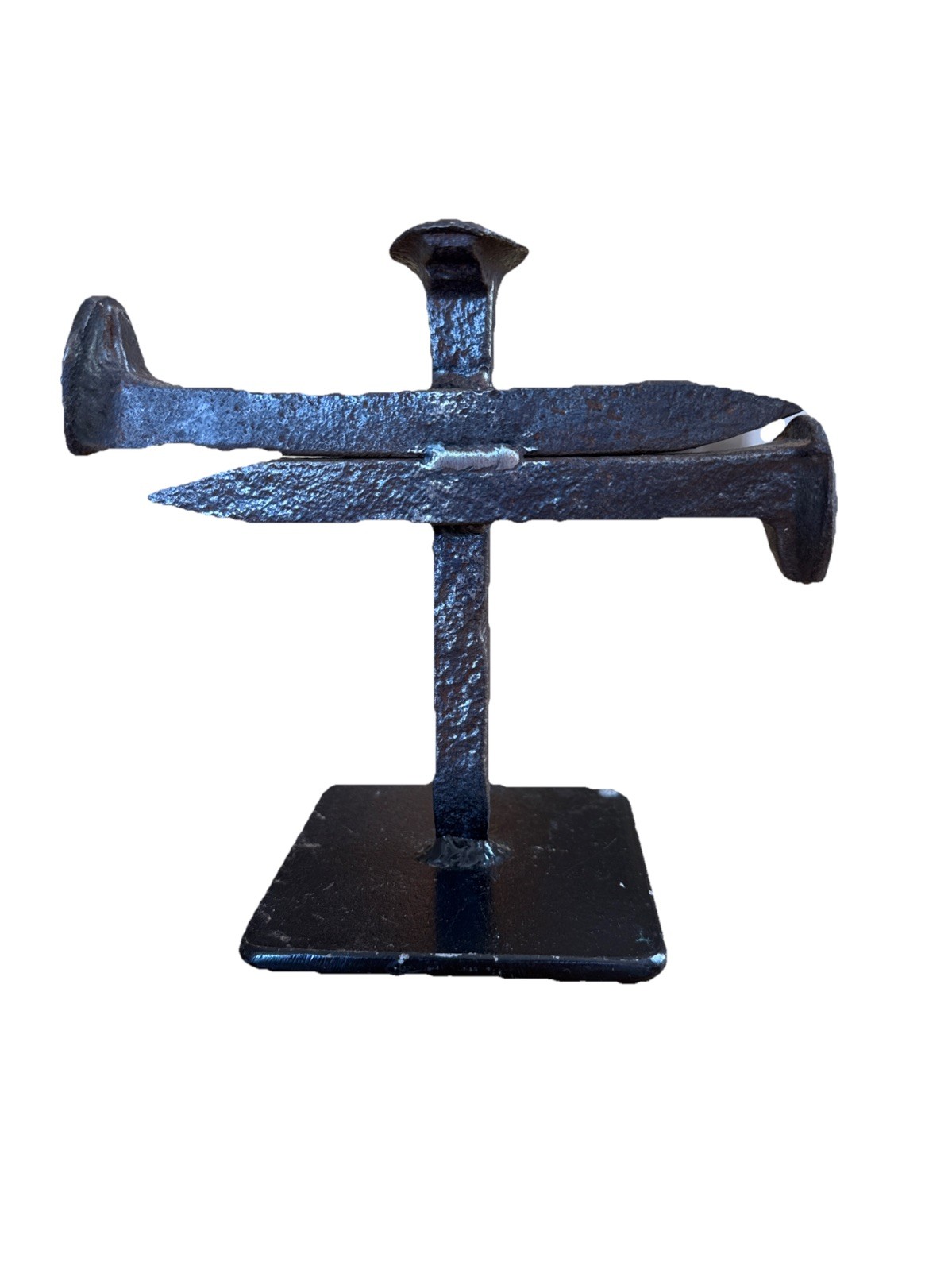 Vintage Steel Metal Railroad Spike Cross - Home Decor Christian Cross Wall Decor