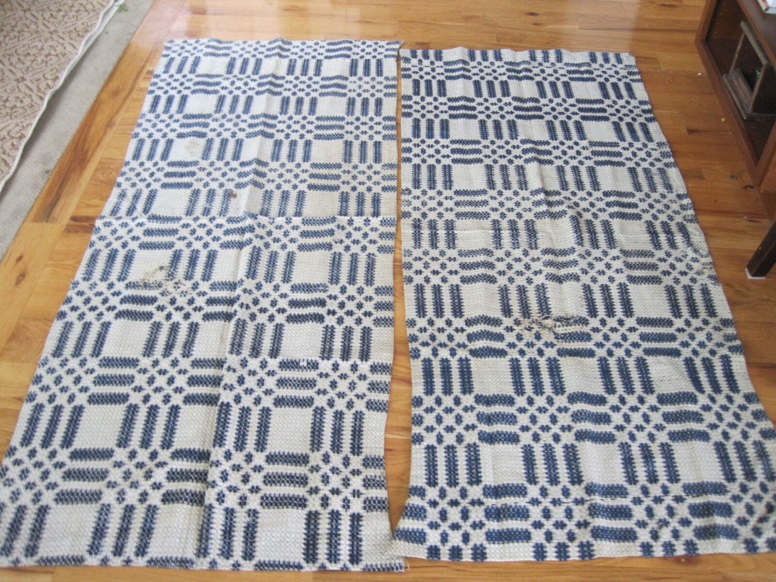 Curtain Panel Pair From 1850s Antique Curtain Panel Pair From 1850s Antique