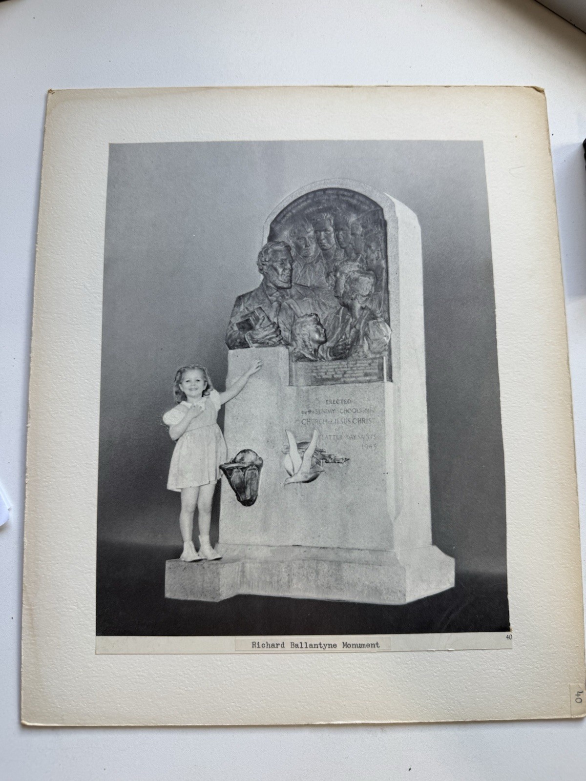 Vintage Richard Ballantyne LDS Sunday School Monument Photo Avard Fairbanks Vintage Richard Ballantyne LDS Sunday School Monument Photo Avard Fairbanks
