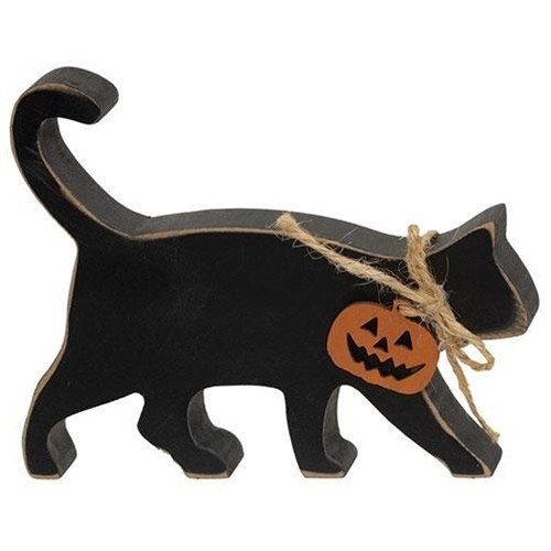 NEW Primitive Halloween CAT BLACK JACK-O-LANTERN WOOD Fall Shelf Sitter 4.5"x6" NEW Primitive Halloween CAT BLACK JACK-O-LANTERN WOOD Fall Shelf Sitter 4.5"x6"