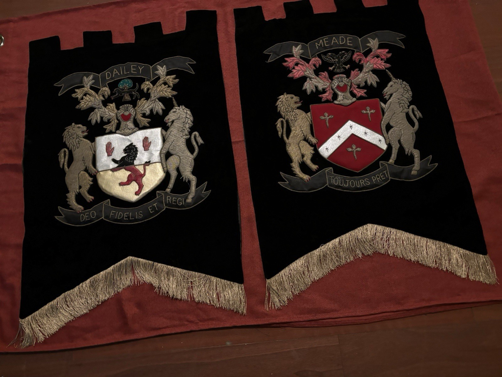 Antique Vintage Renaissance Heraldic Banners Medieval Family Crest Wall Decor Antique Vintage Renaissance Heraldic Banners Medieval Family Crest Wall Decor