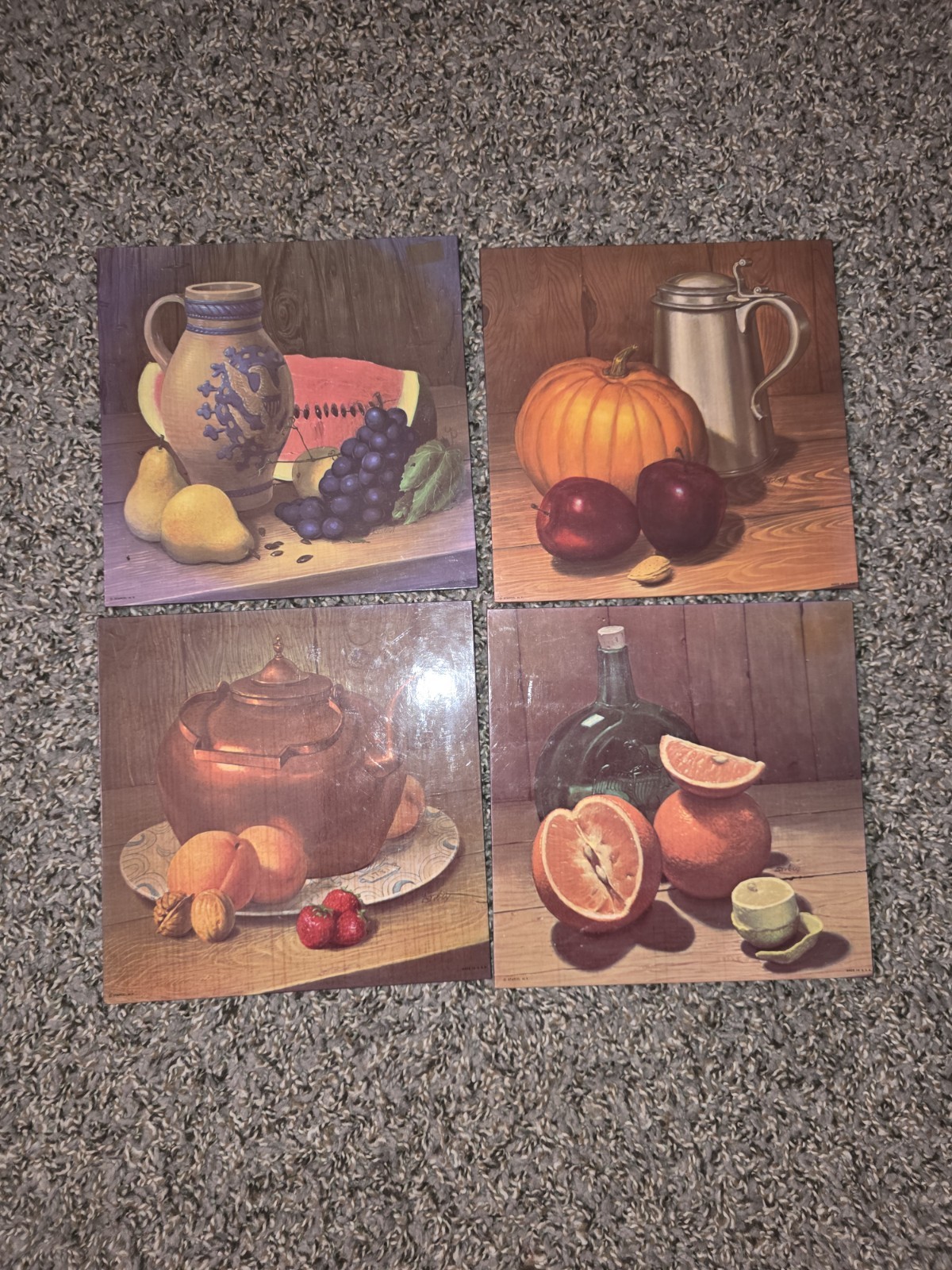 4 Vintage Stapco N.Y. Still Life Hall Hangings / Decor. Alton S. Tobey? 4 Vintage Stapco N.Y. Still Life Hall Hangings / Decor. Alton S. Tobey?