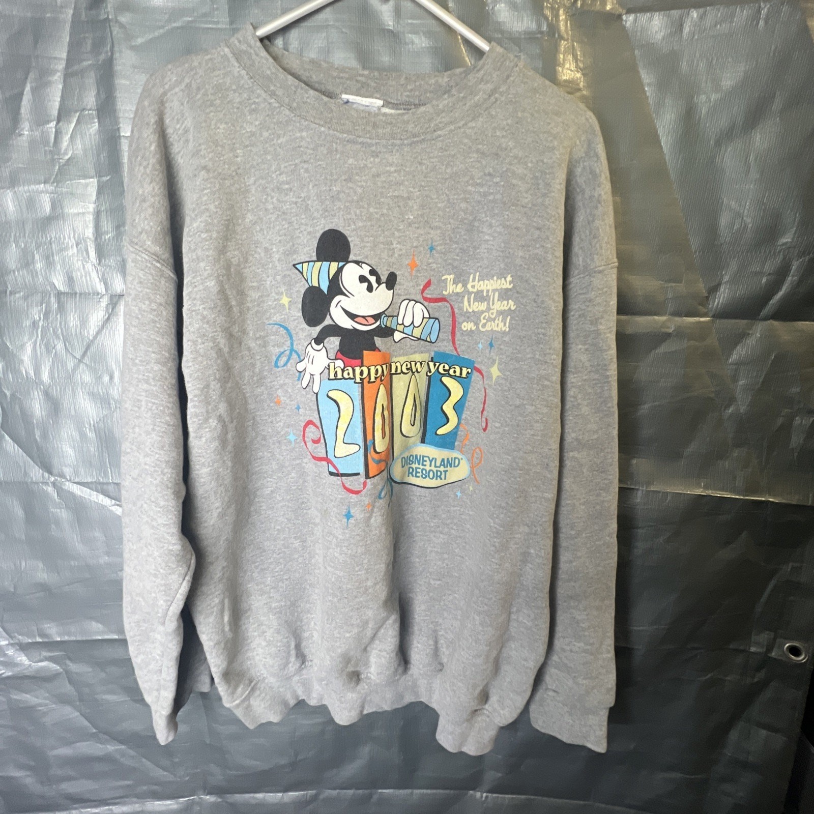Vtg Disneyland 2003 Happy New Year Sweatshirt Mickey XL Vtg Disneyland 2003 Happy New Year Sweatshirt Mickey XL