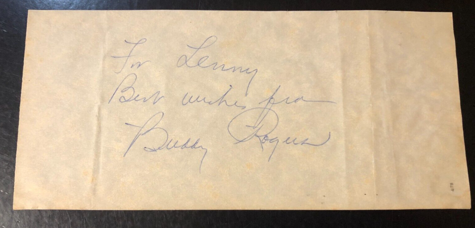 1920's / 30's American Film Actor Charles Edward "Buddy" Rogers Cut Signature 1920's / 30's American Film Actor Charles Edward "Buddy" Rogers Cut Signature