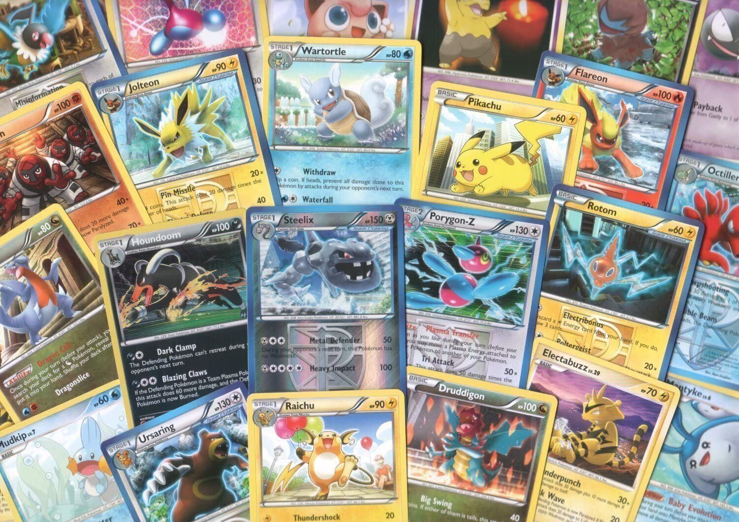 Pokemon Card Bundle Joblot 300x Cards HOLOS GUARANTEED Mixed Booster Assorted