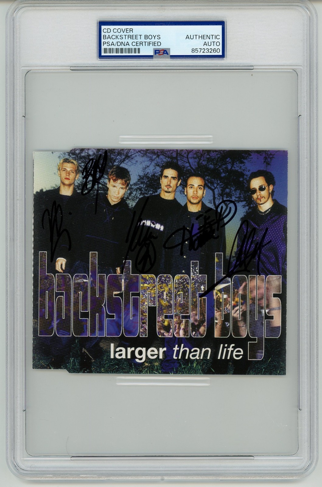 Backstreet Boys (All 5) ~ Signed Autographed Larger Than Life CD Cover ~ PSA DNA Backstreet Boys (All 5) ~ Signed Autographed Larger Than Life CD Cover ~ PSA DNA