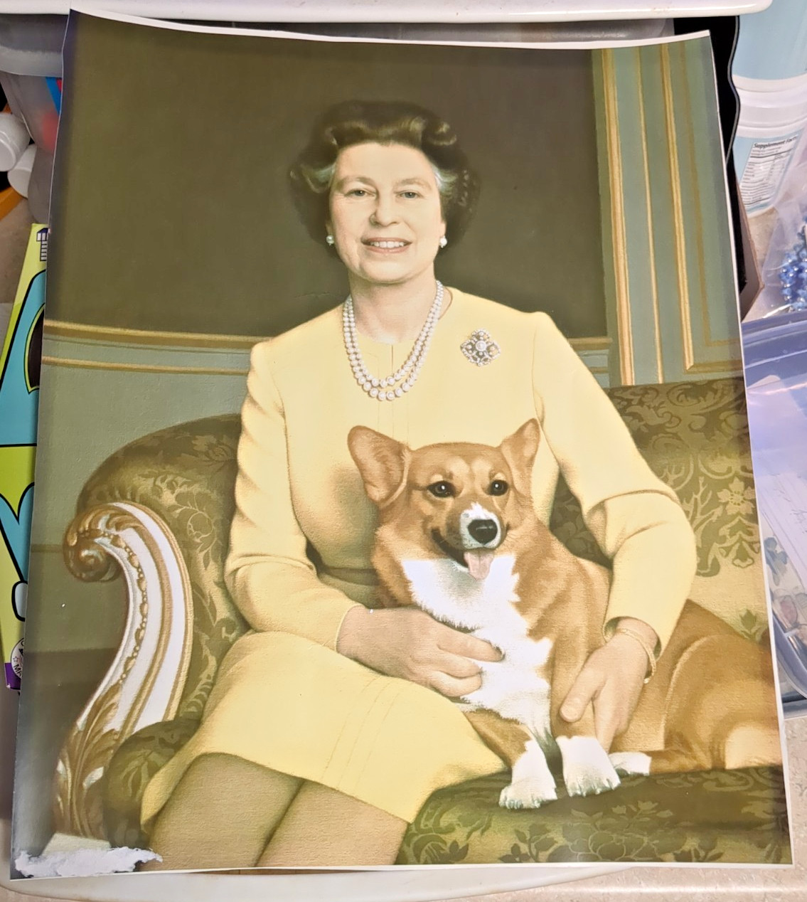 QUEEN ELIZABETH Royal Corgi London England Great Britain Photograph 13.5 x 11"