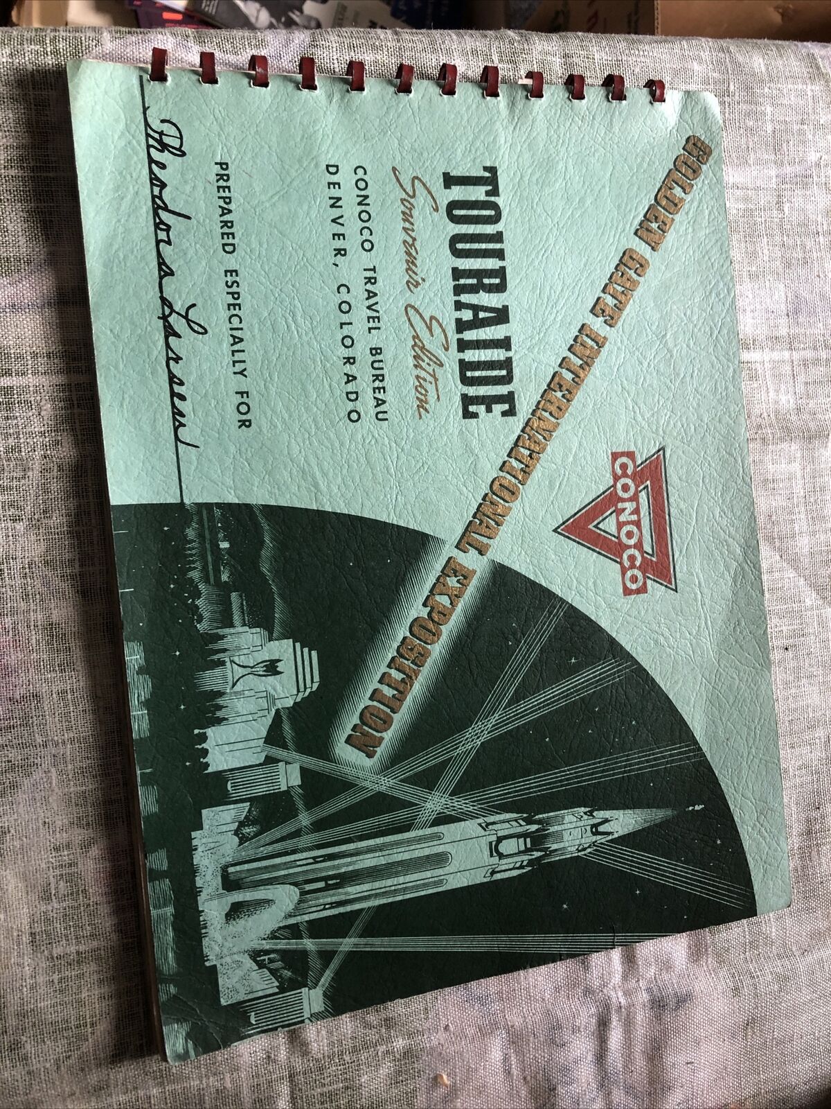 Vintage 1939 Conoco Golden Gate International Expo Touraide  Souvenir Edition