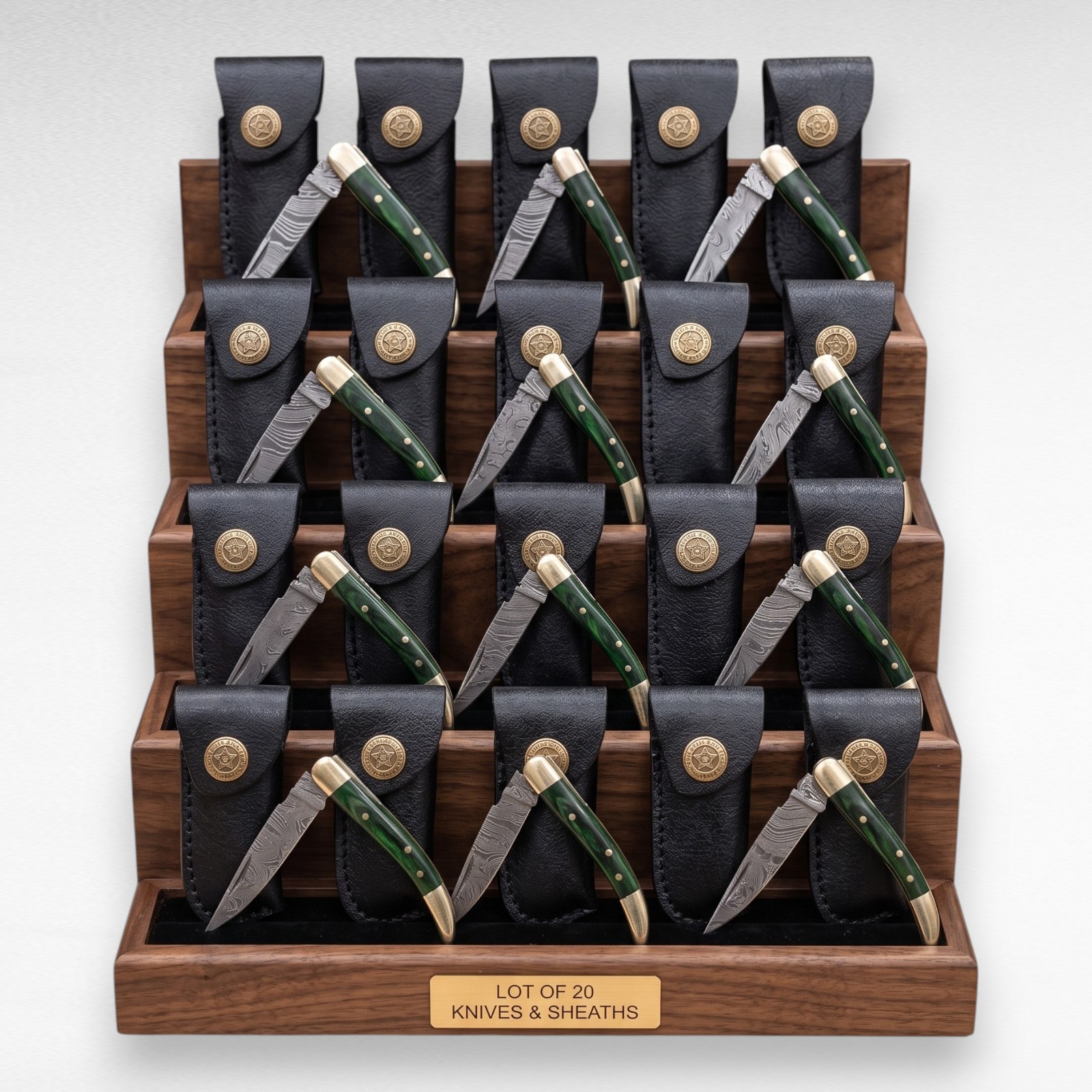 20pc Damascus Folding Pocket Knives Bulk Scout Carry Manual Tools With Sheath 20pc Damascus Folding Pocket Knives Bulk Scout Carry Manual Tools With Sheath
