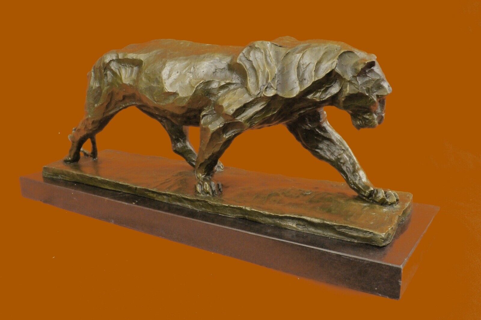 Bugatti African Lioness Wildlife Animal Bronze Statue Marble Figure Art Decor
